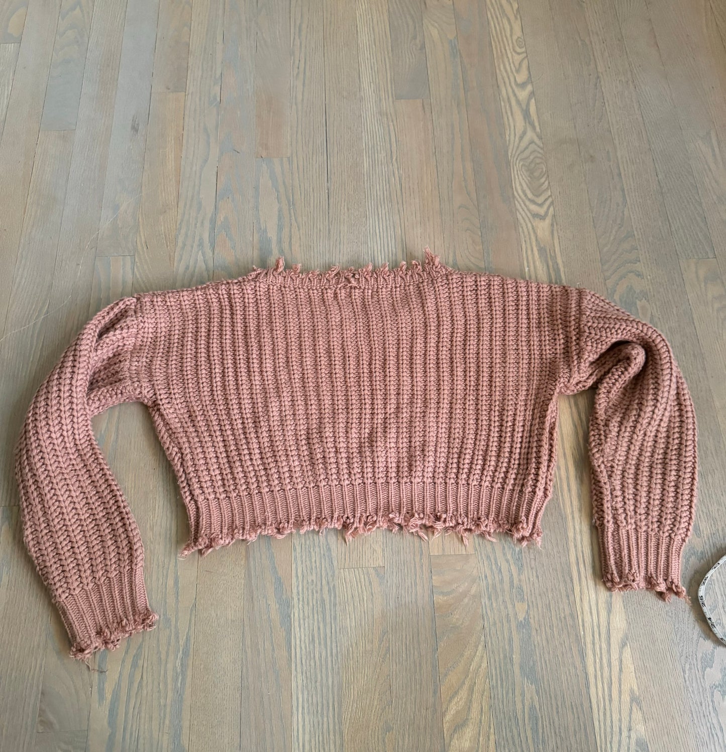 chunky mauve cropped sweater - medium