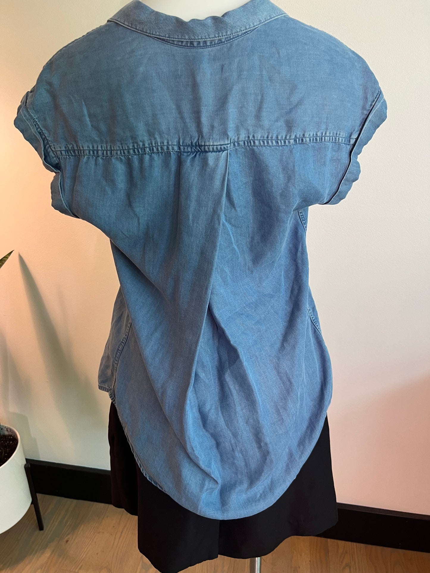 cap sleeve denim shirt - size 2
