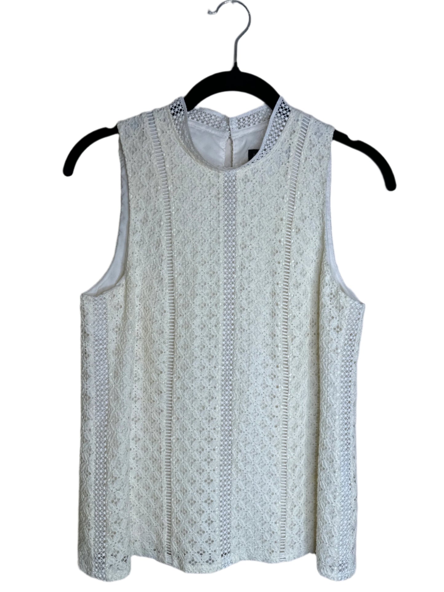 cream sleeveless lace tank - XS