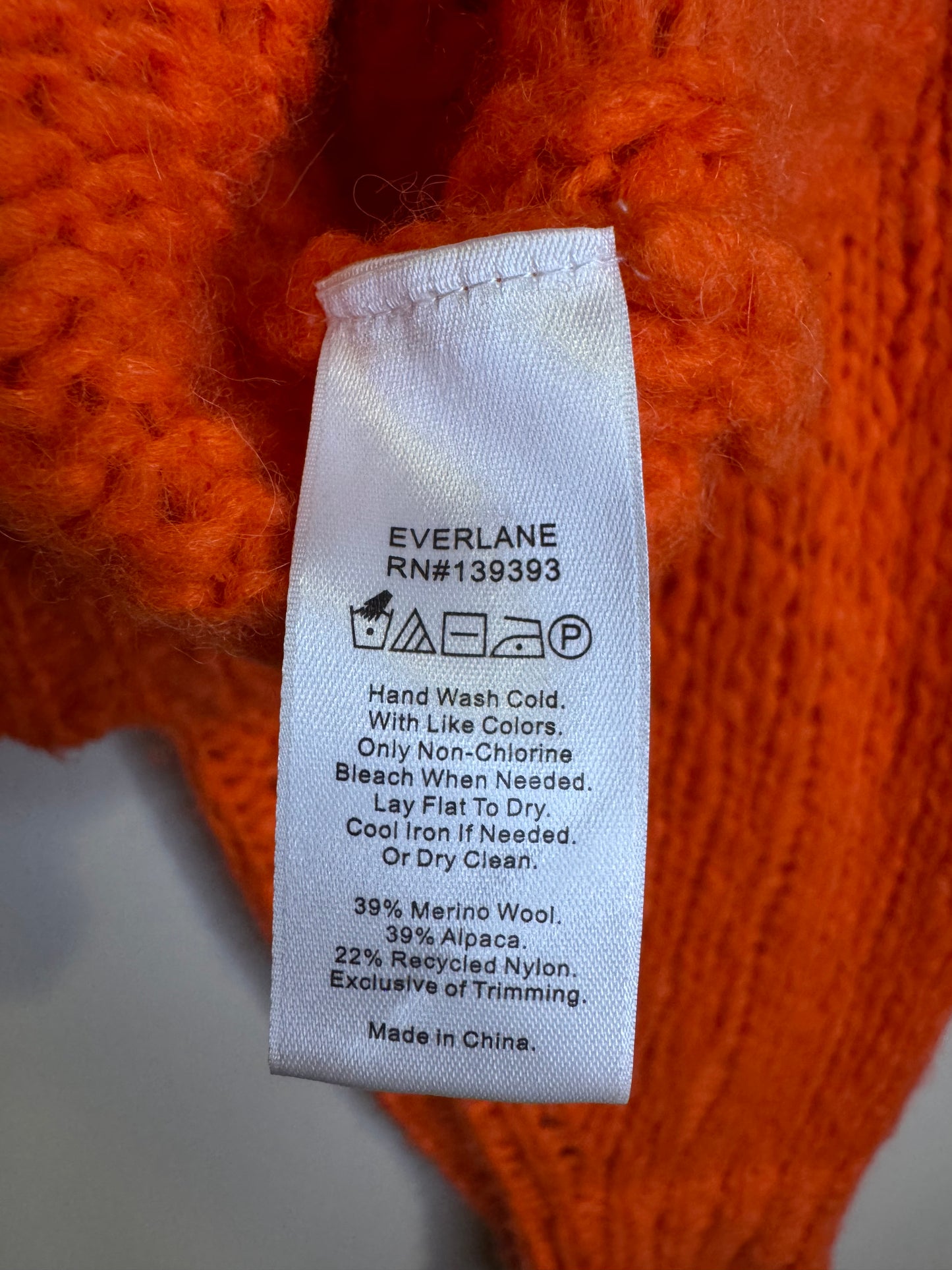 Everlane orange cardigan - large