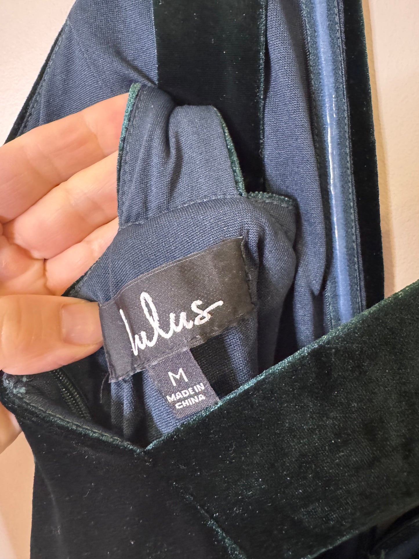 deep green velvet mini dress - medium