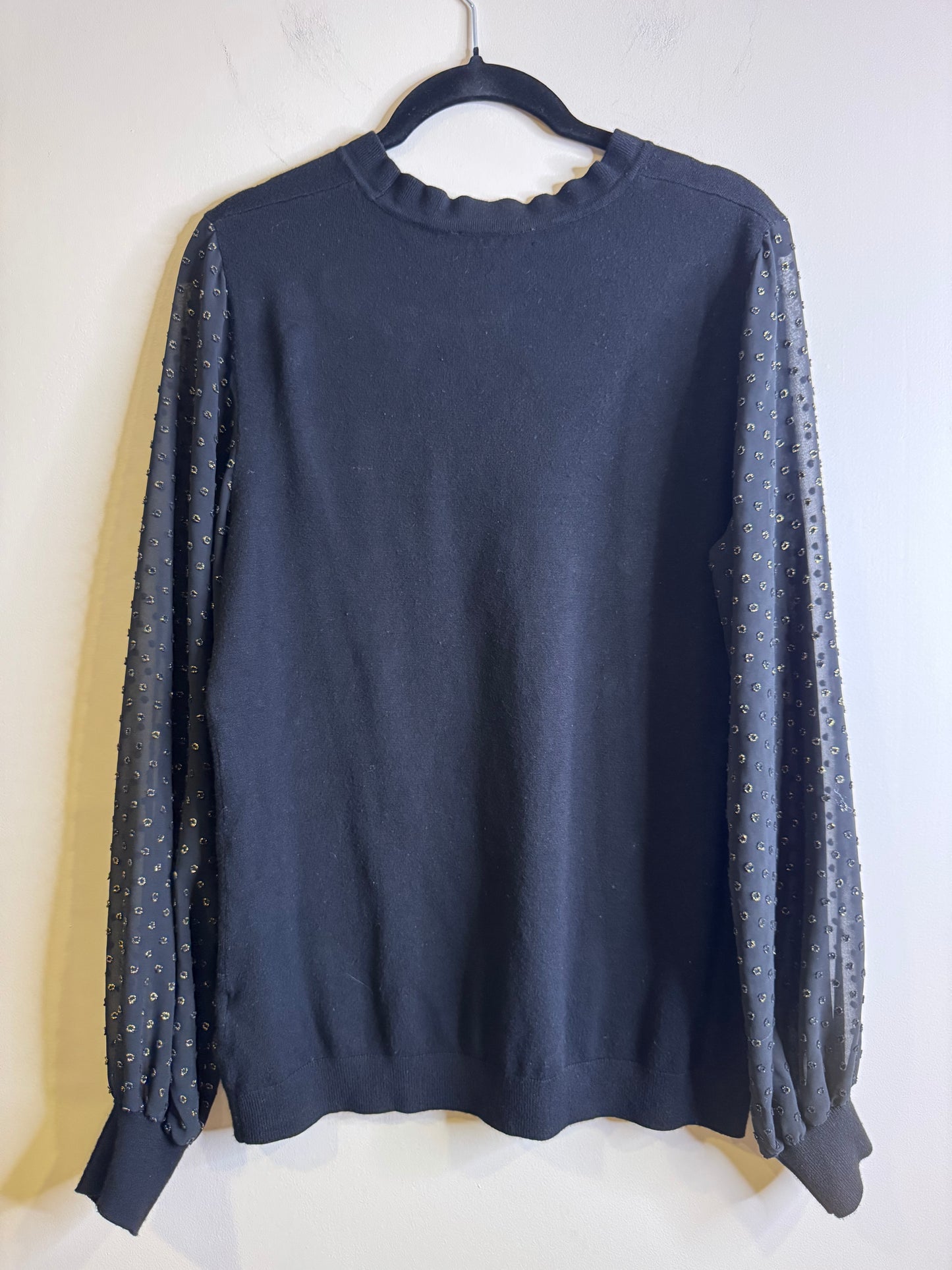 black sweater sheer sleeves - medium?