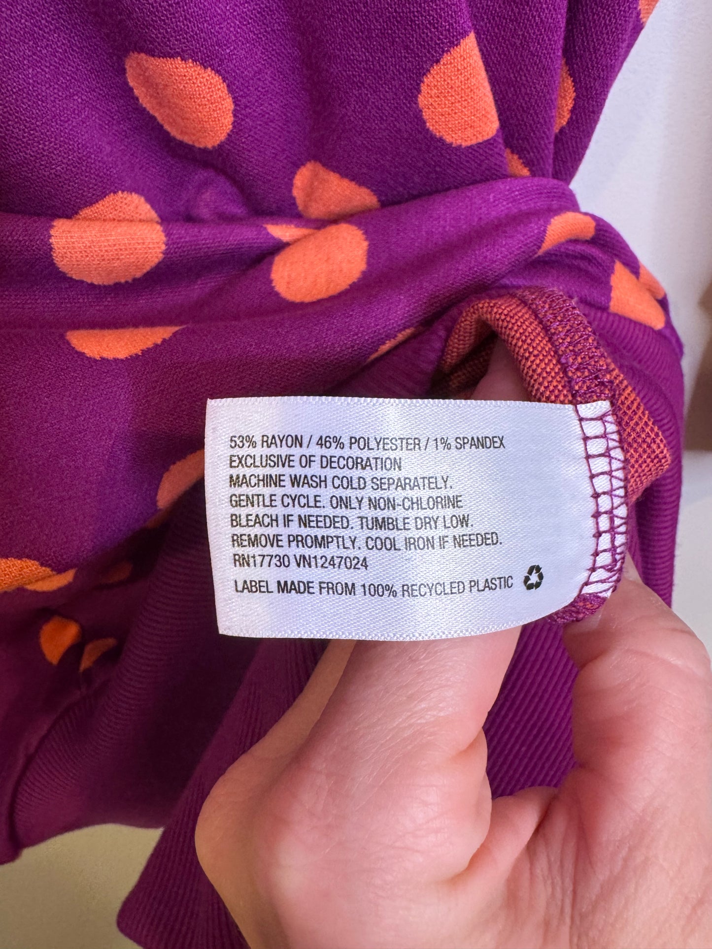 purple polka dot dress - small