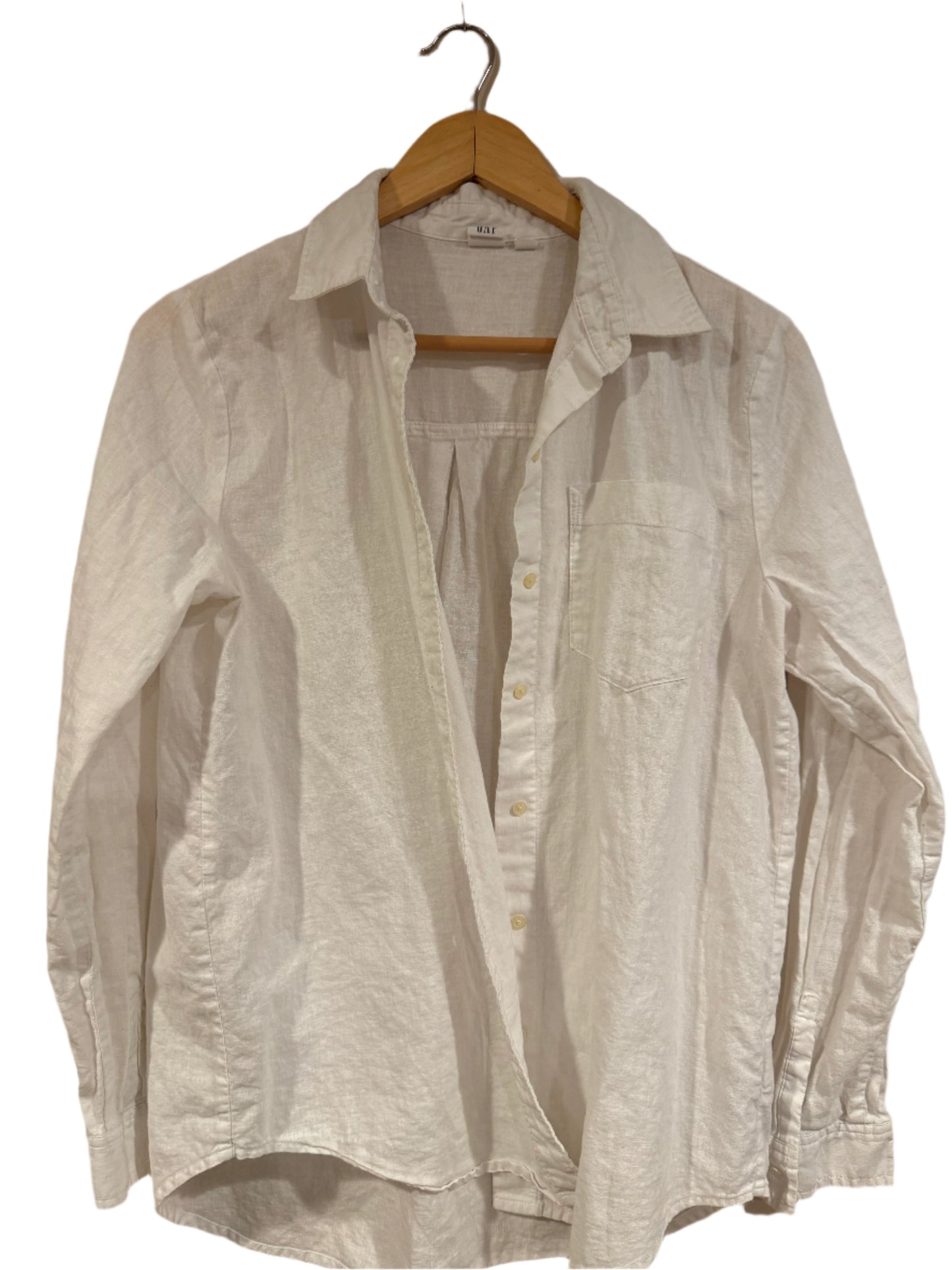 Gap white linen blend shirt - small