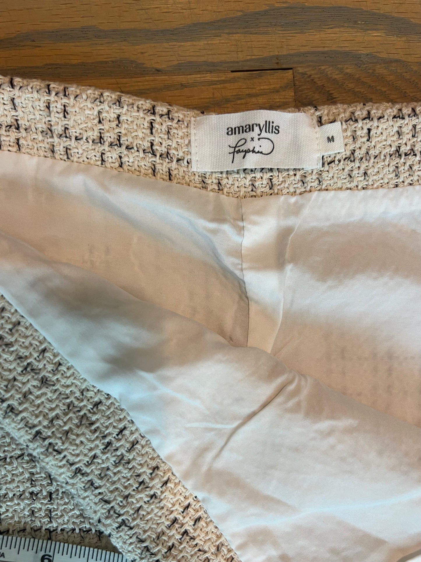 Cream tweed pencil skirt - medium