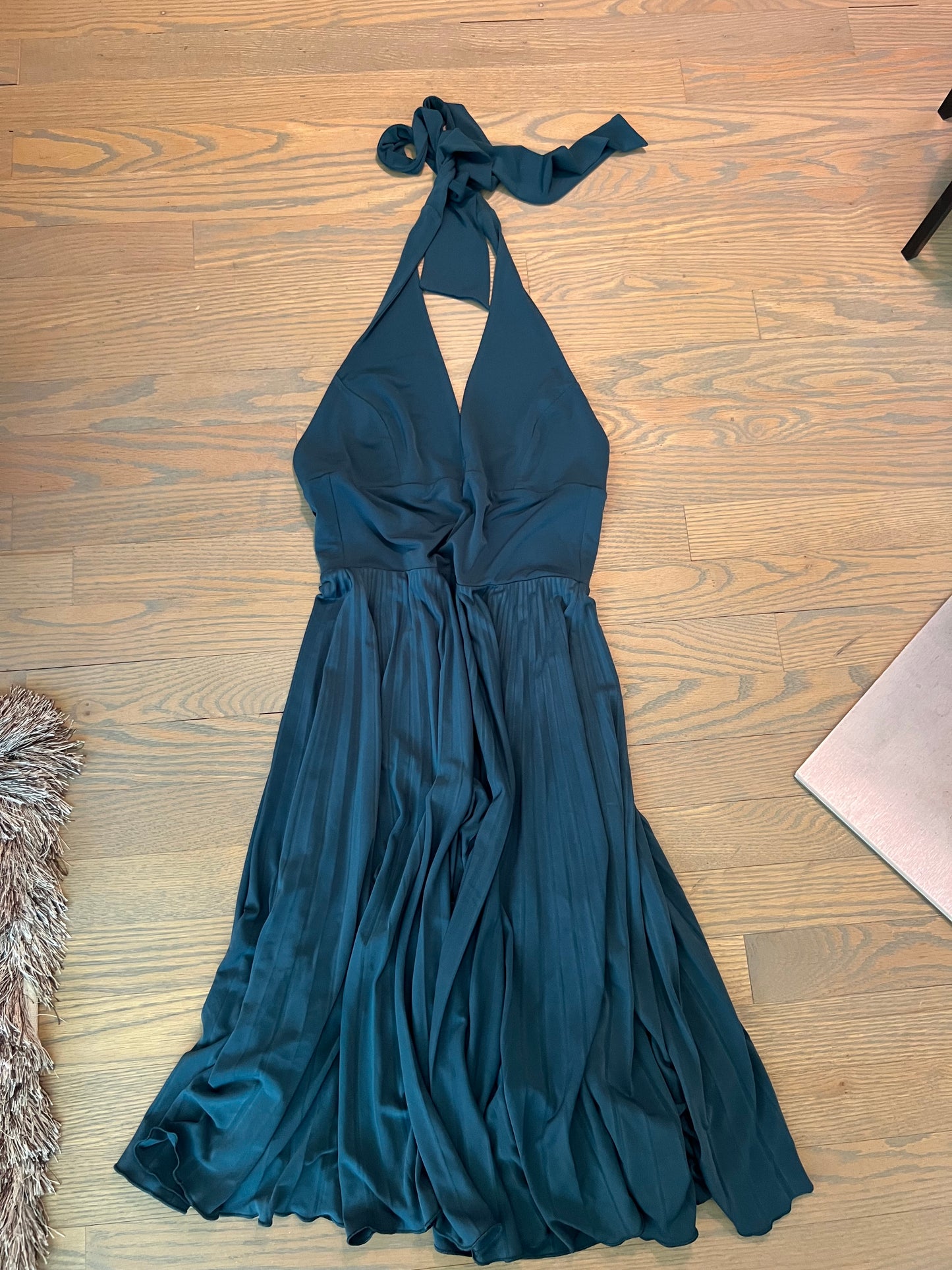 deep green/teal halter dress - XS