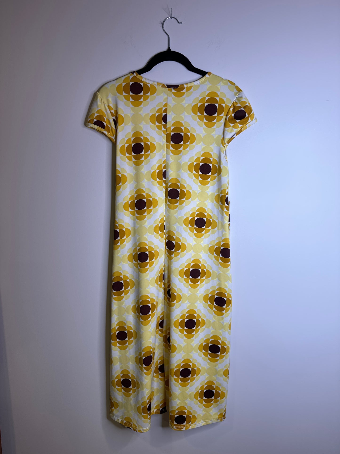 yellow gold retro wrap dress - small/medium