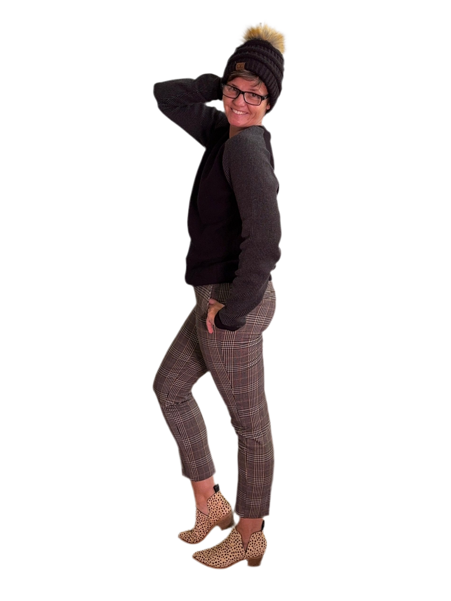 plaid ankle pant - size 6