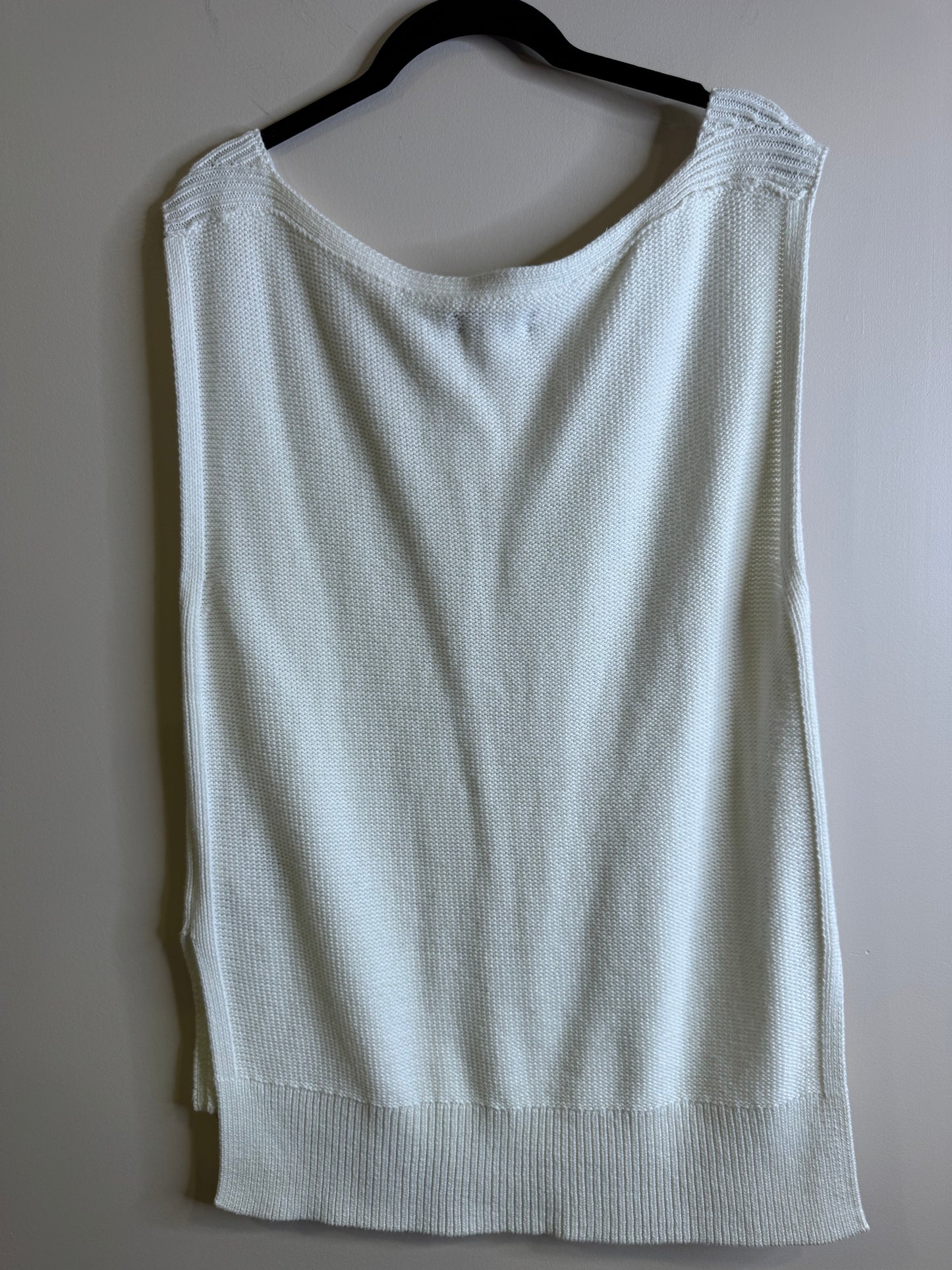 white sweater vest - large