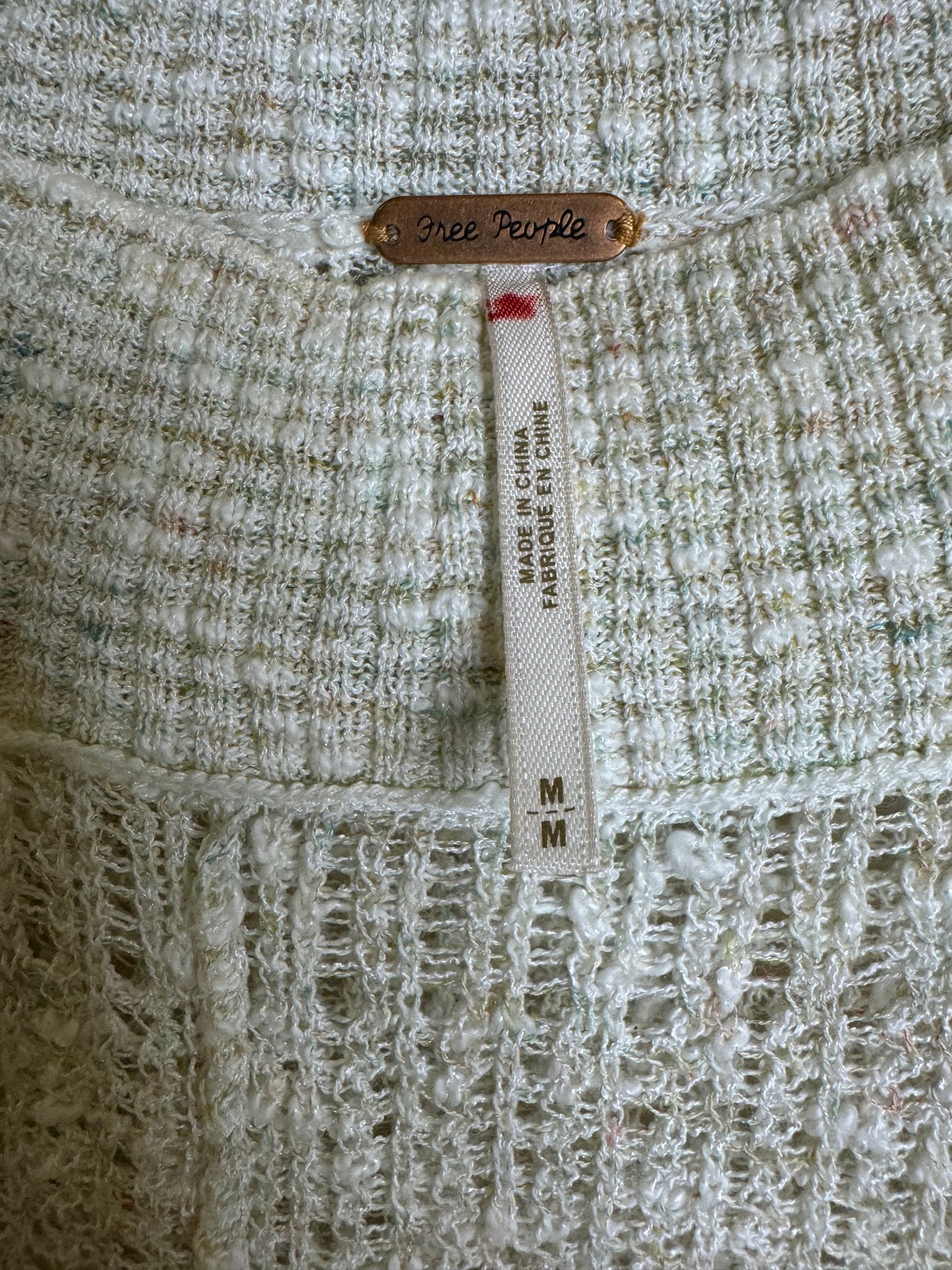 Free People cream confetti top - oversized medium