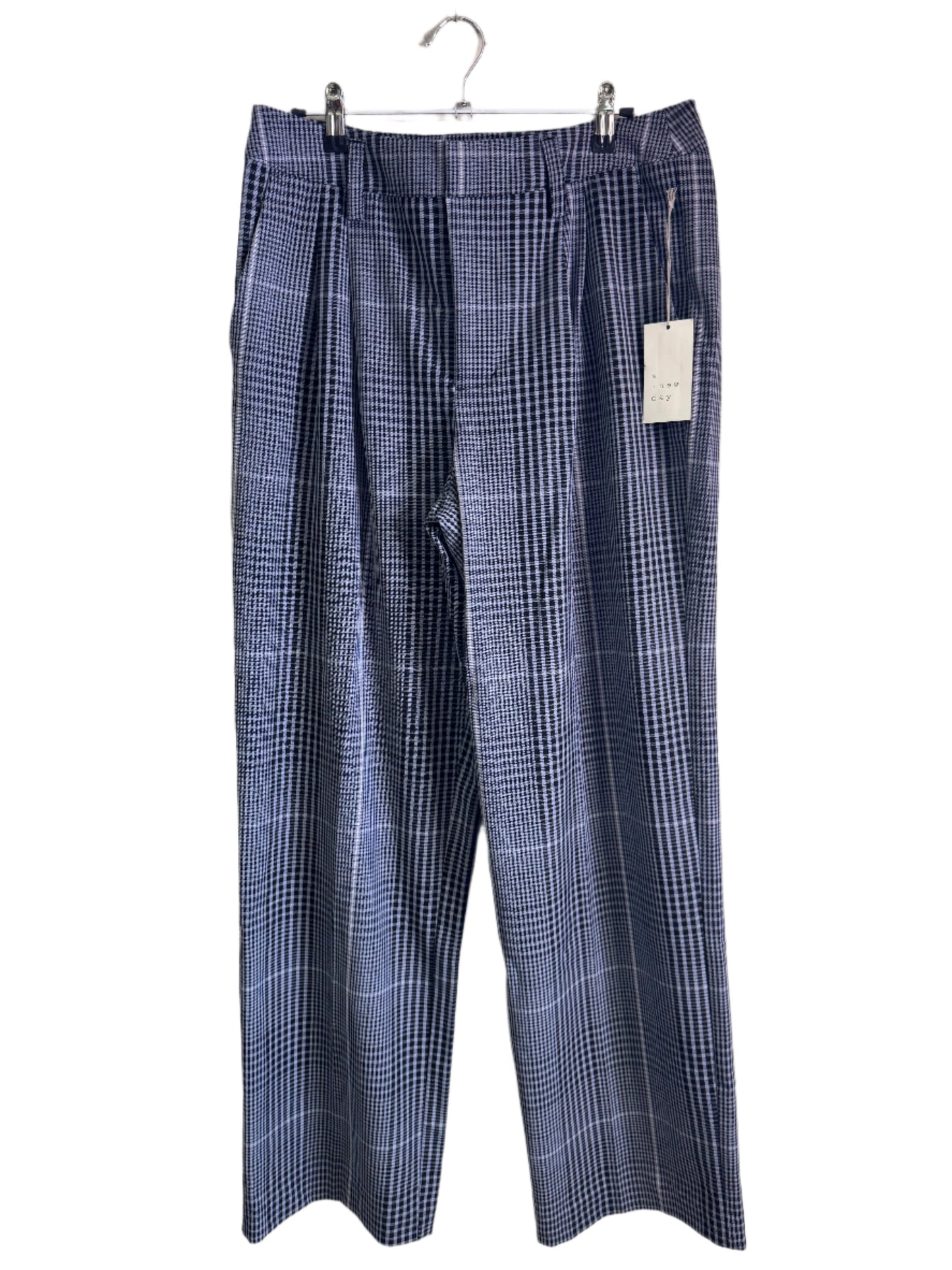 Grey lavender plaid pant - size 8 NWT