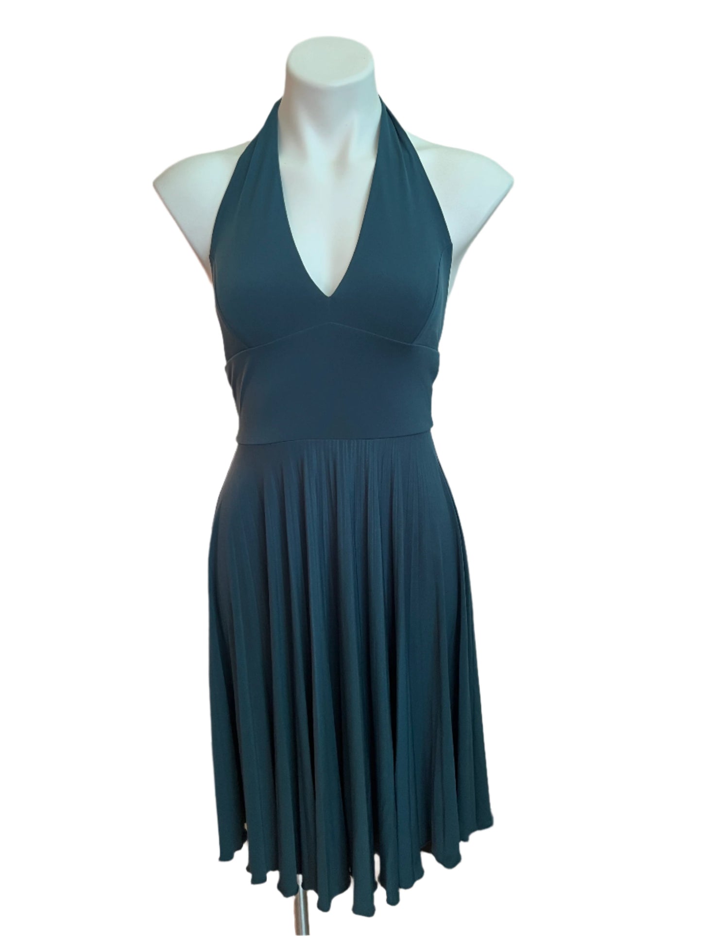 deep green/teal halter dress - XS