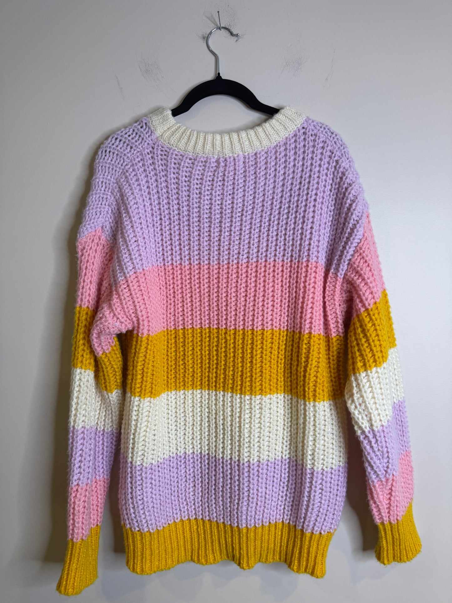 striped chunky sweater - XL