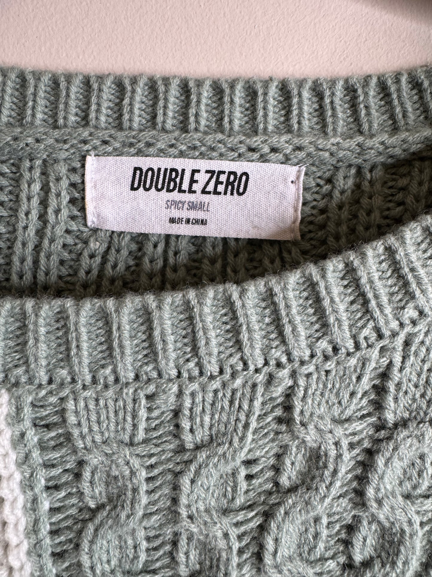 sage/cream sweater