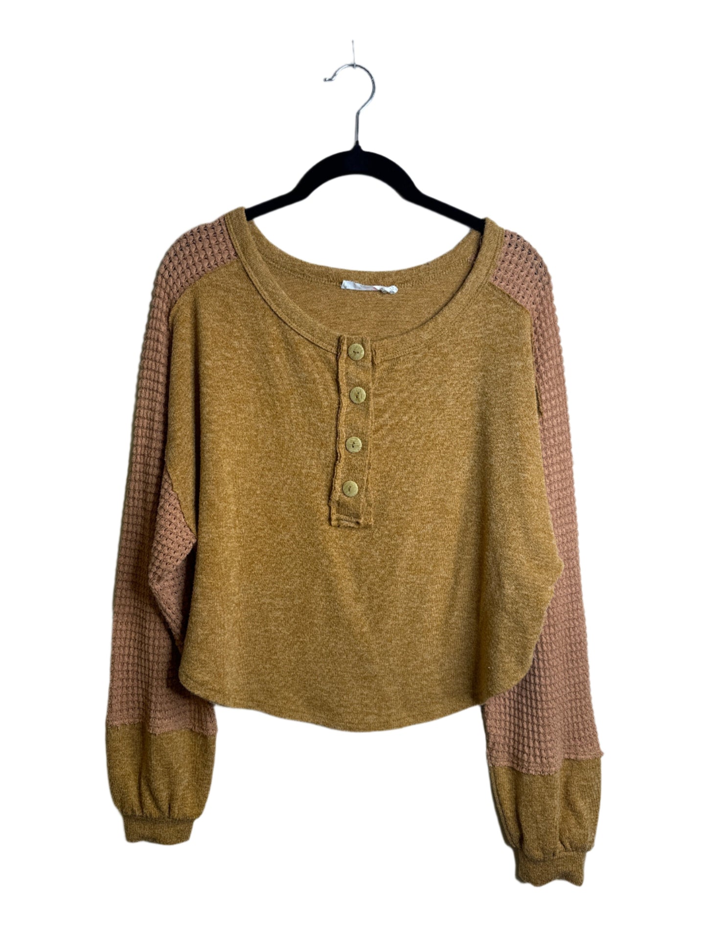 Lush caramel bell sleeve crewneck - small