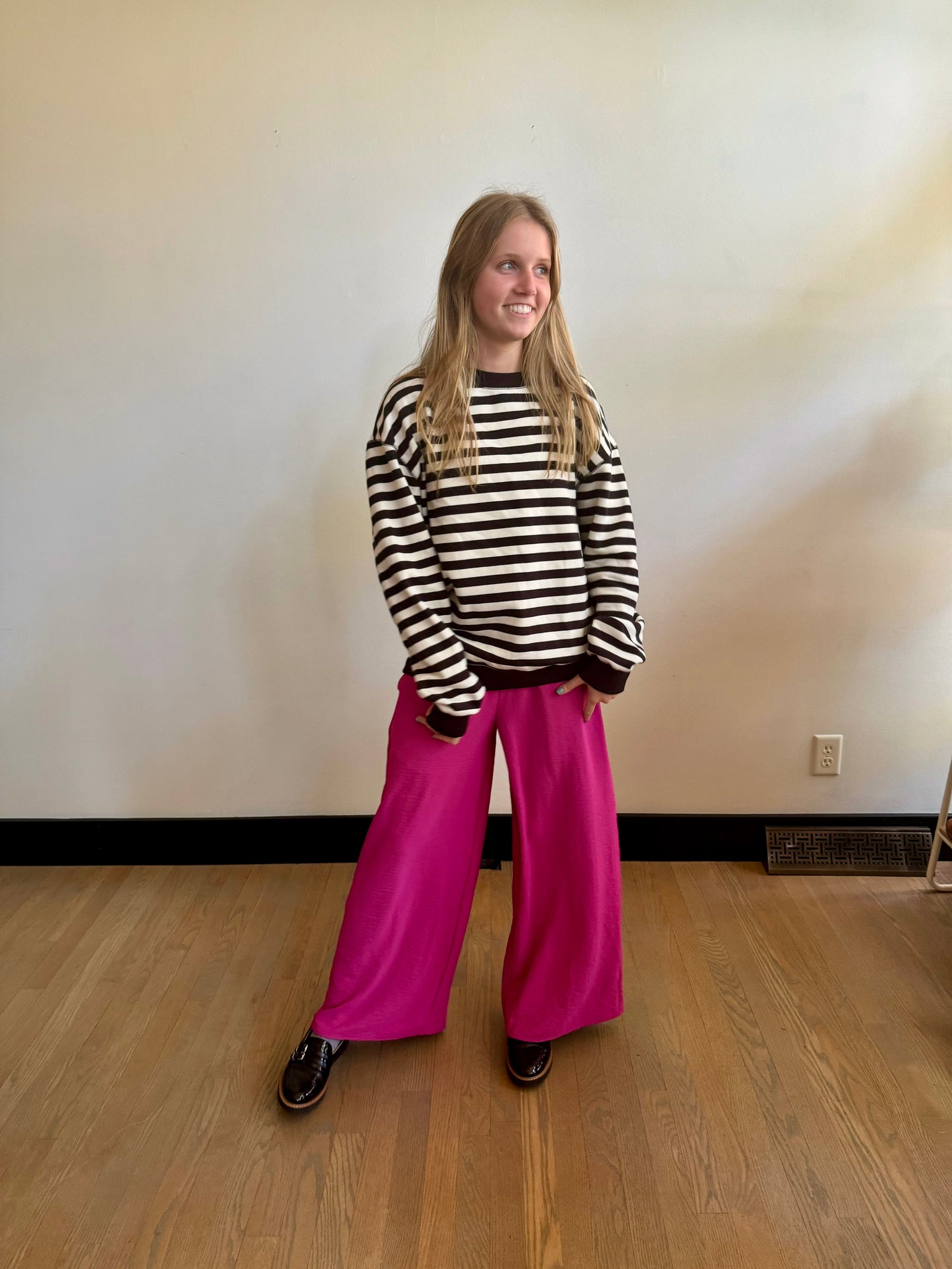 magenta flare pull on pant - XS