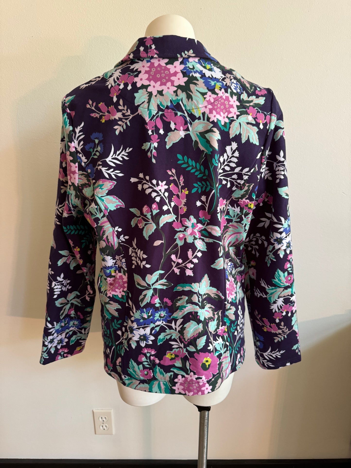 floral jersey blazer - large