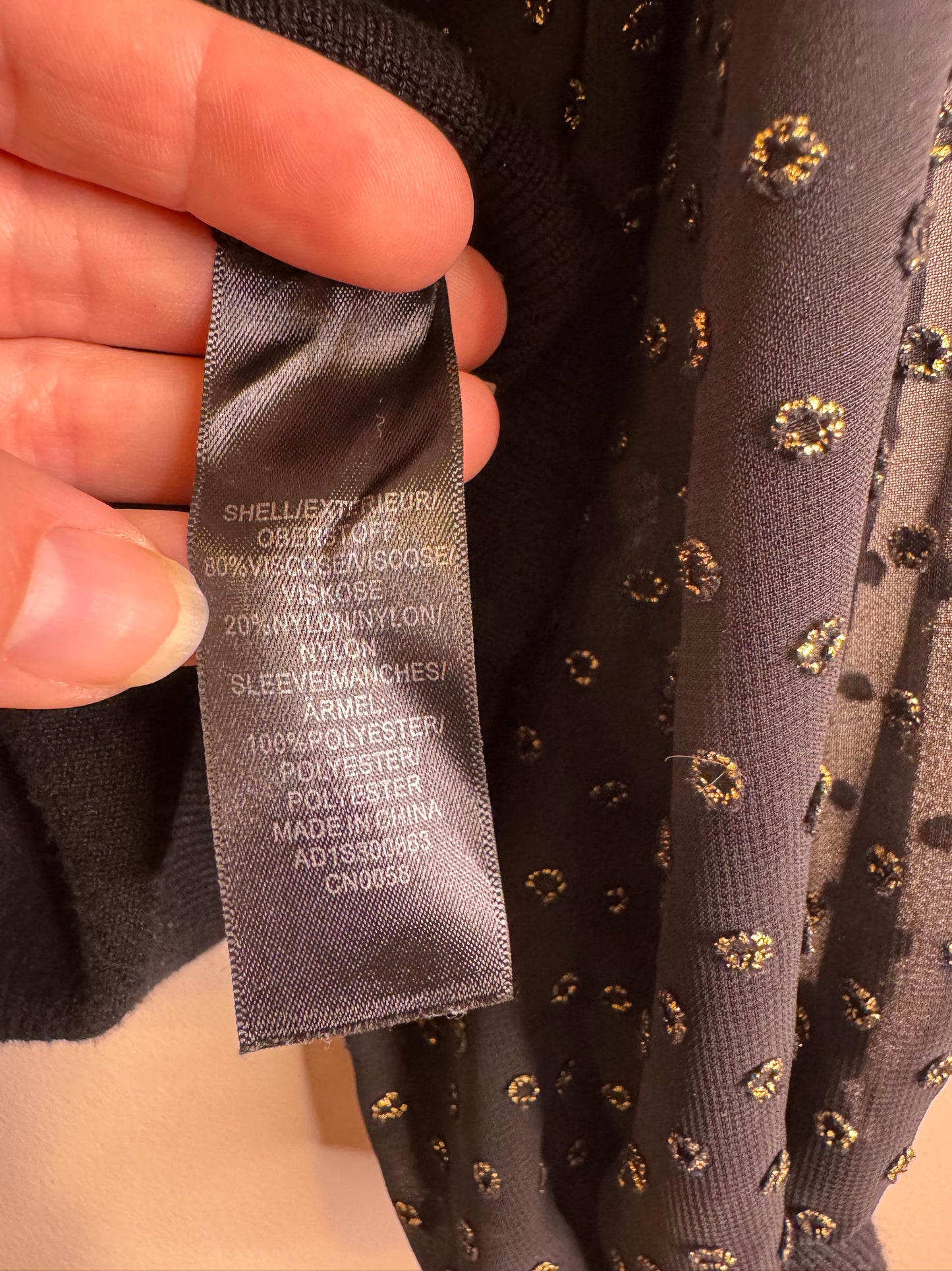 black sweater sheer sleeves - medium?