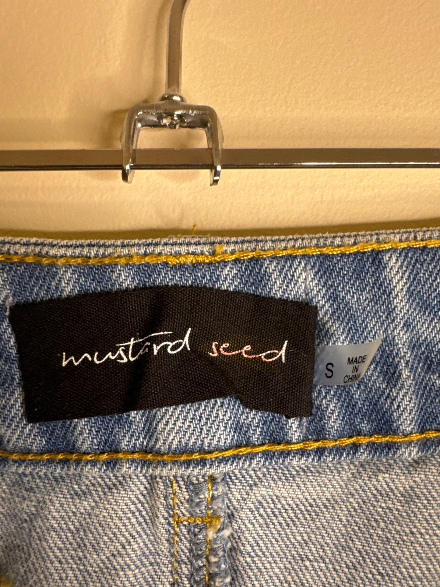 long a-line denim jean skirt - small