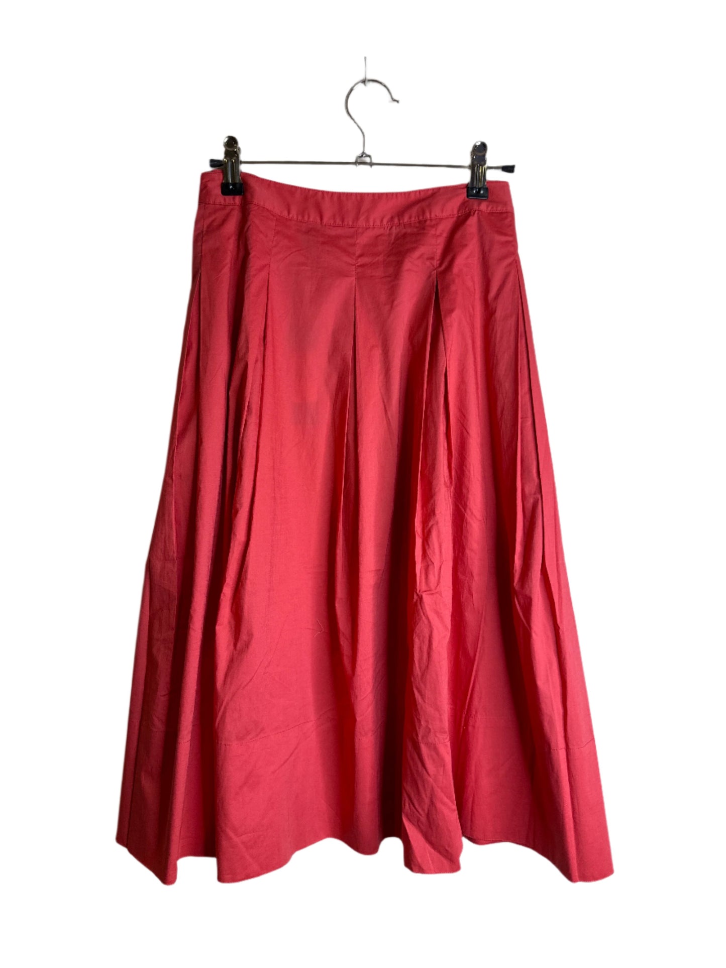 coral pleated midi skirt - size 8