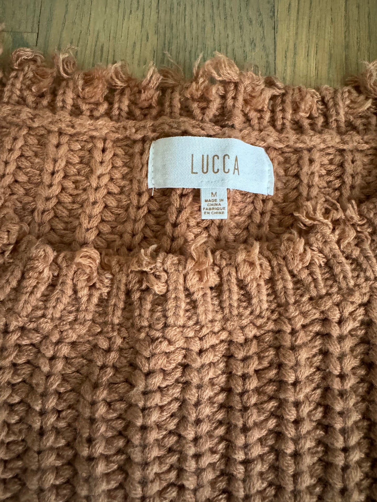 chunky mauve cropped sweater - medium