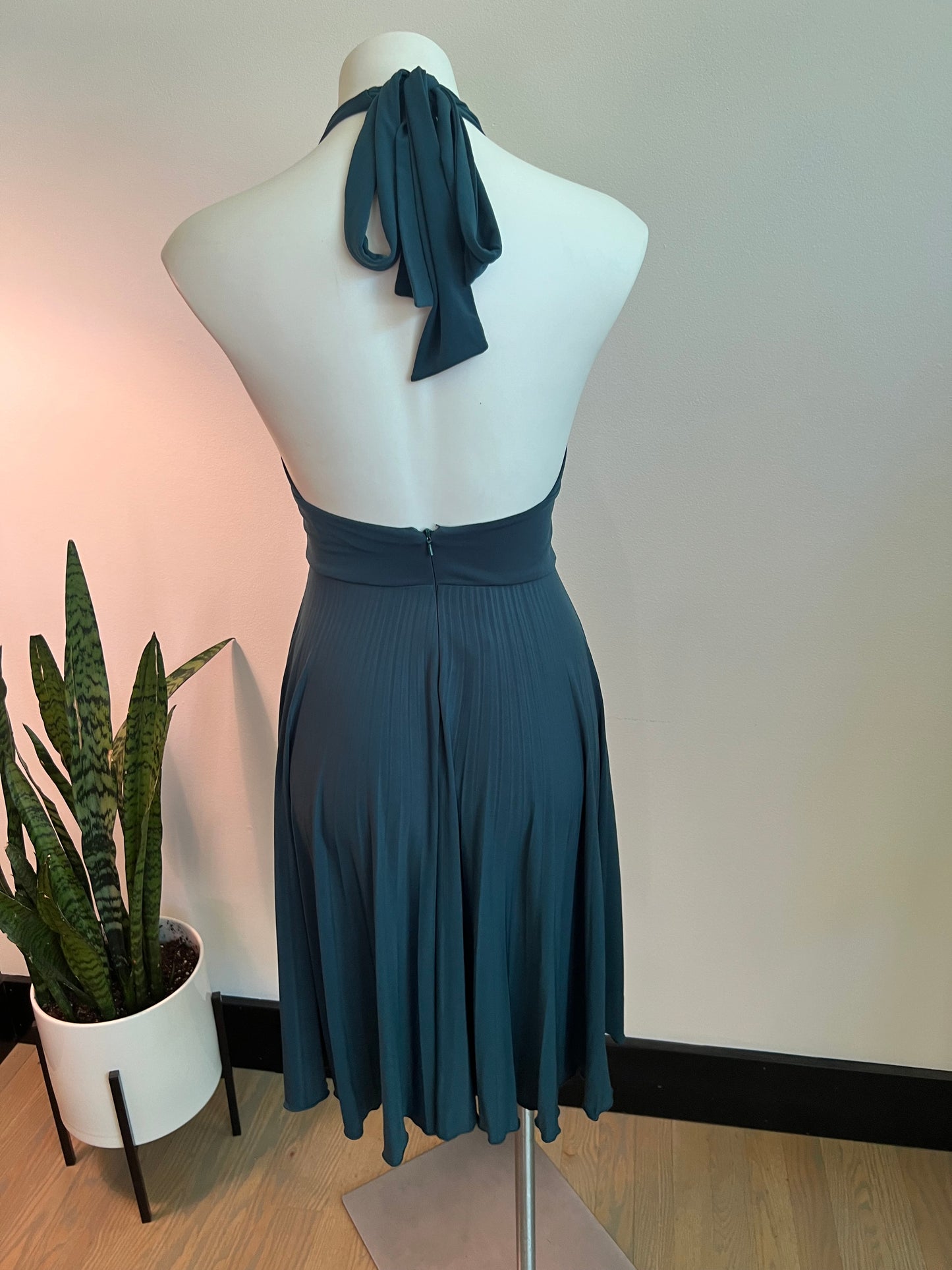 deep green/teal halter dress - XS