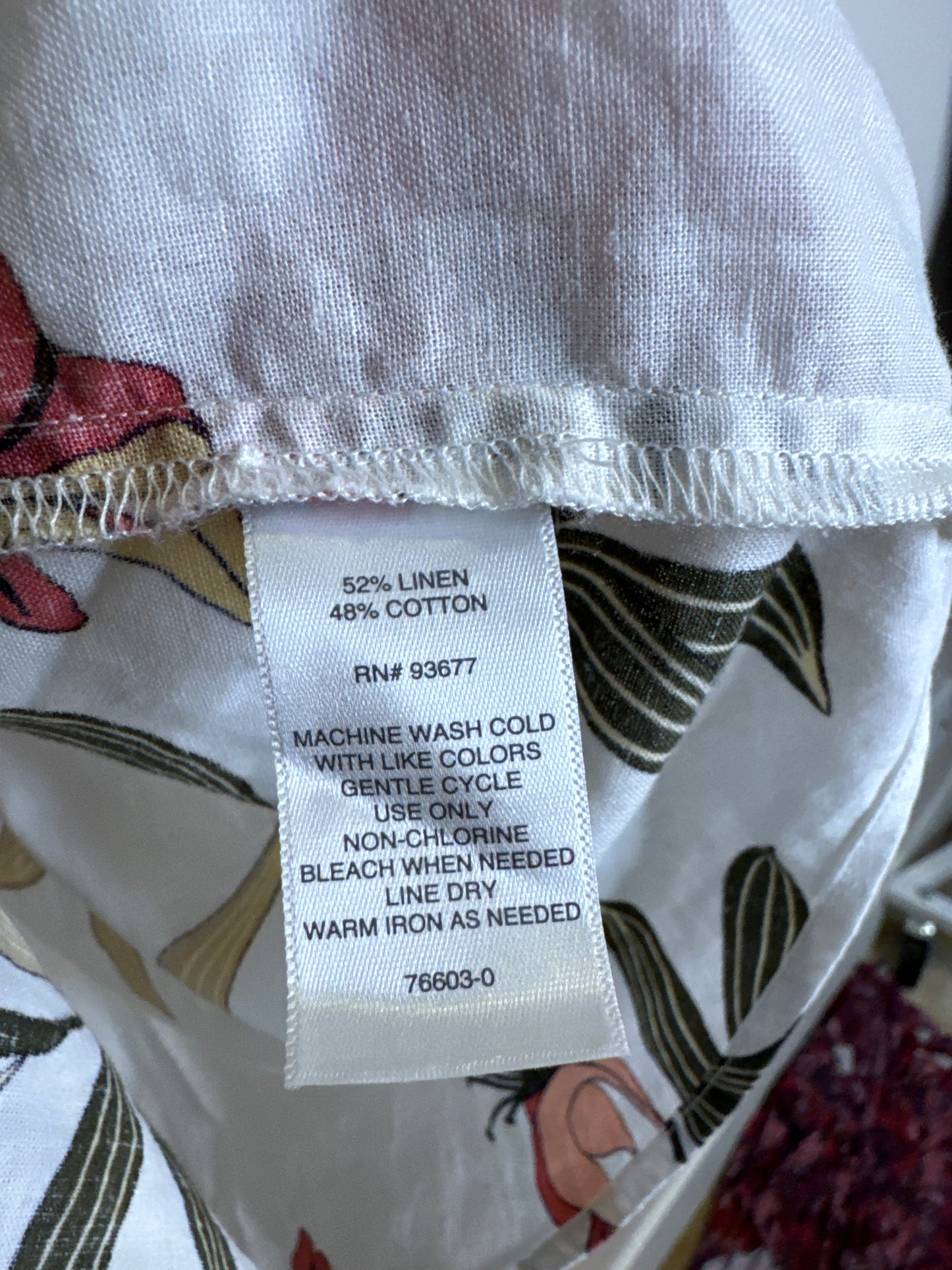 Linen Blend Floral blouse - XL