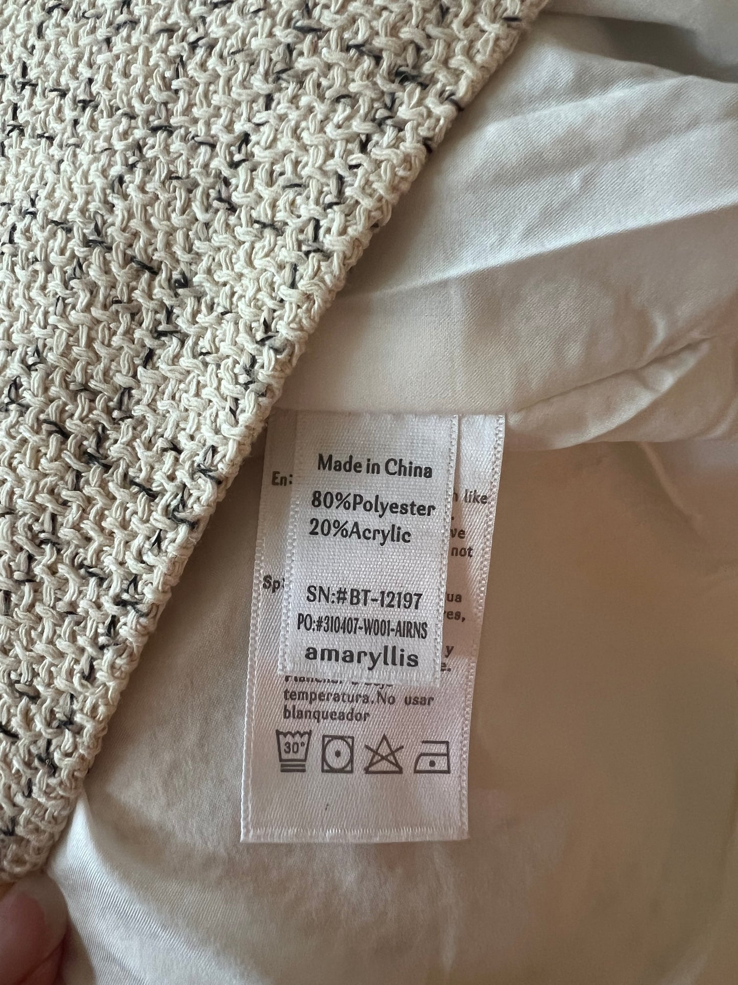 Cream tweed pencil skirt - medium