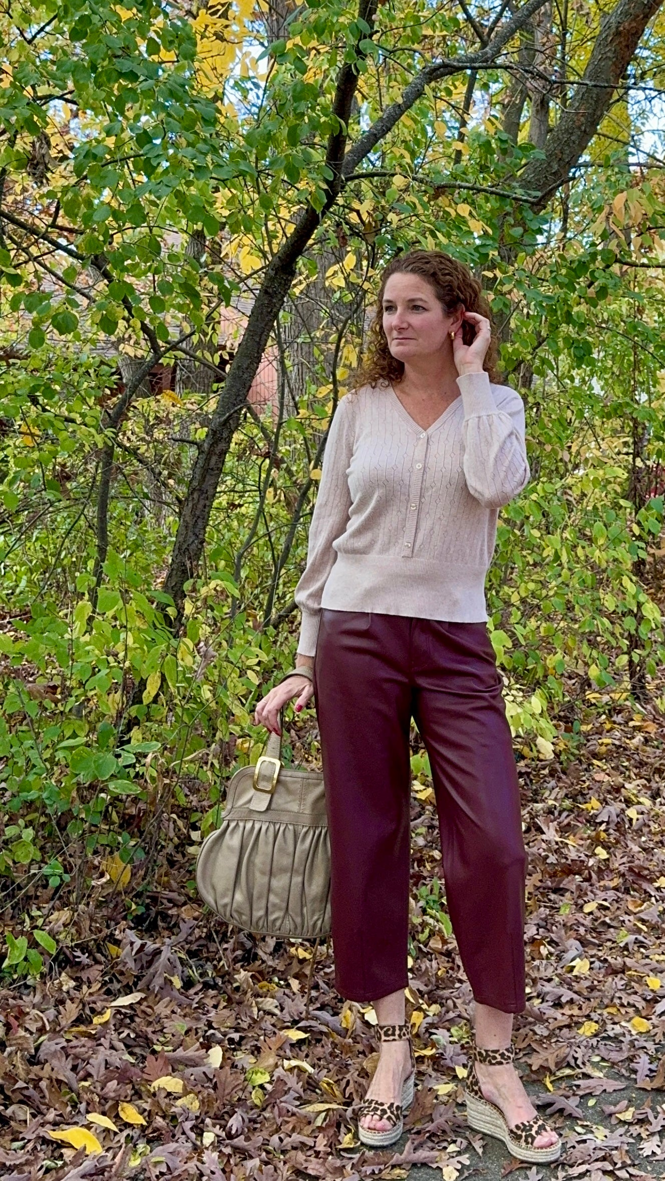 tan faux cardigan sweater -XL