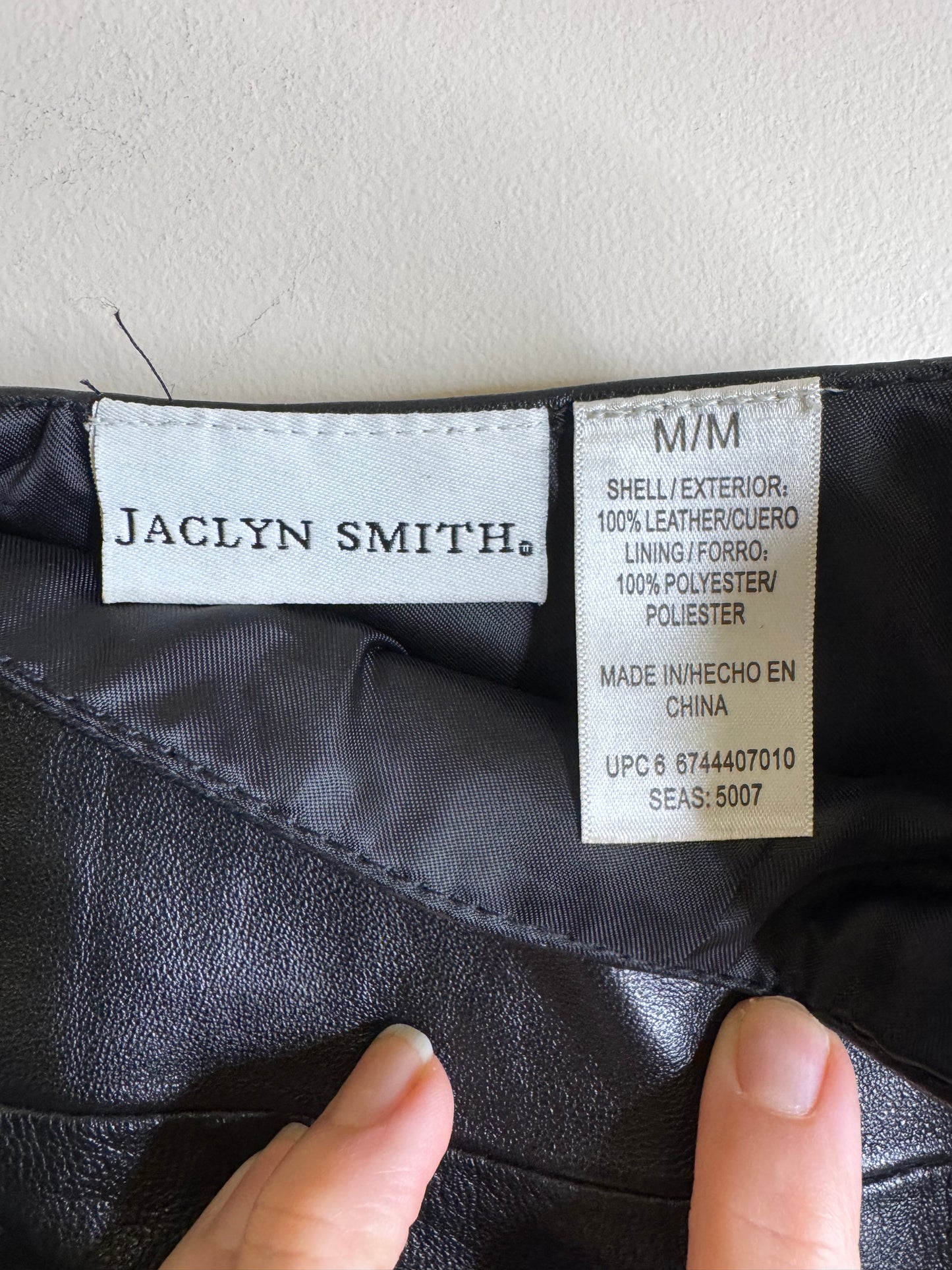 black genuine leather skirt - medium