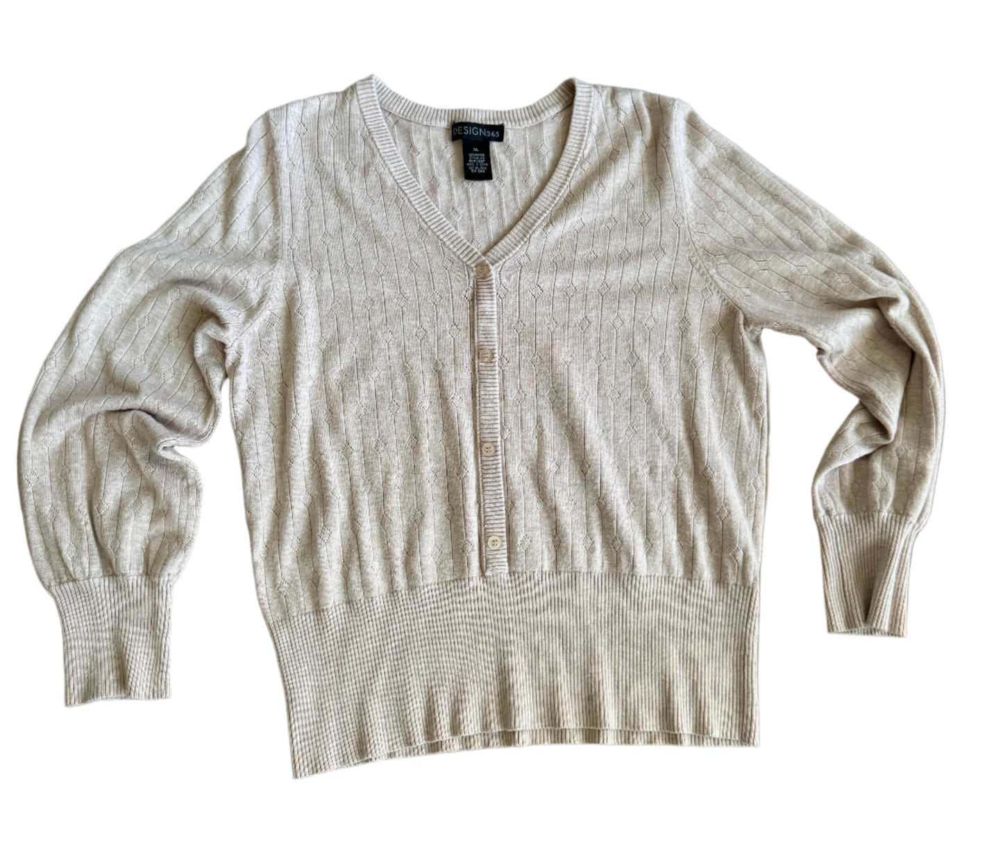 tan faux cardigan sweater -XL