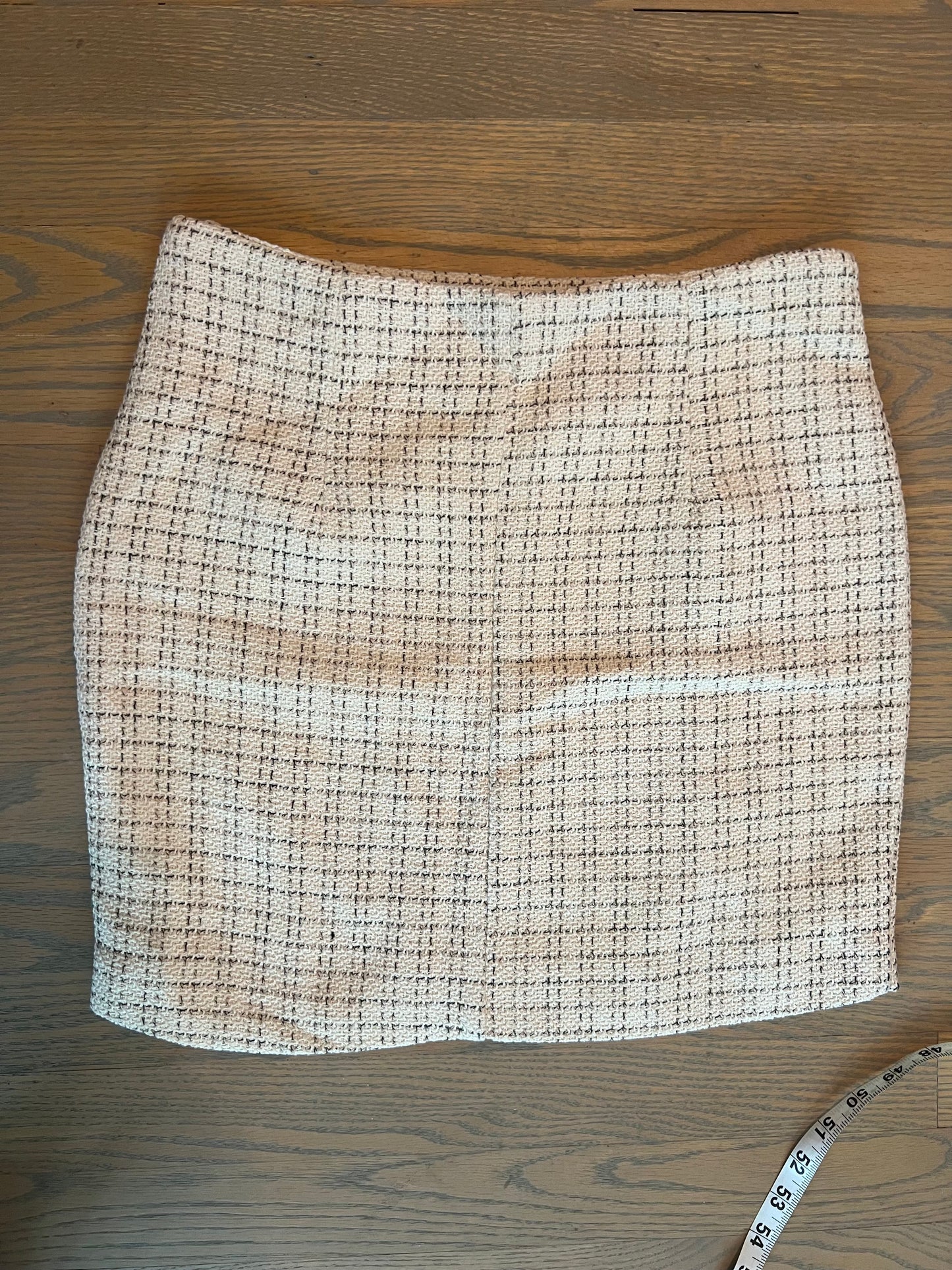 Cream tweed pencil skirt - medium