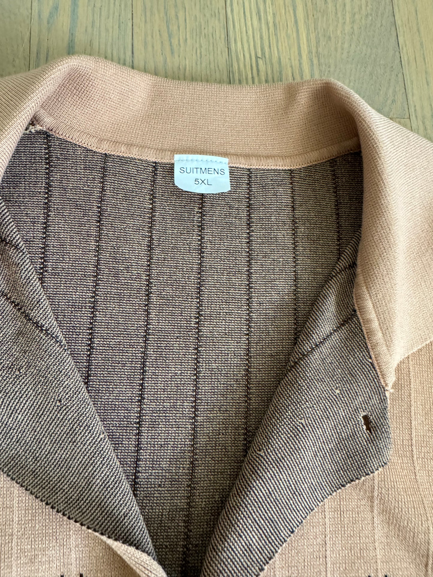 tan/black triangle button up cardigan - 5XL