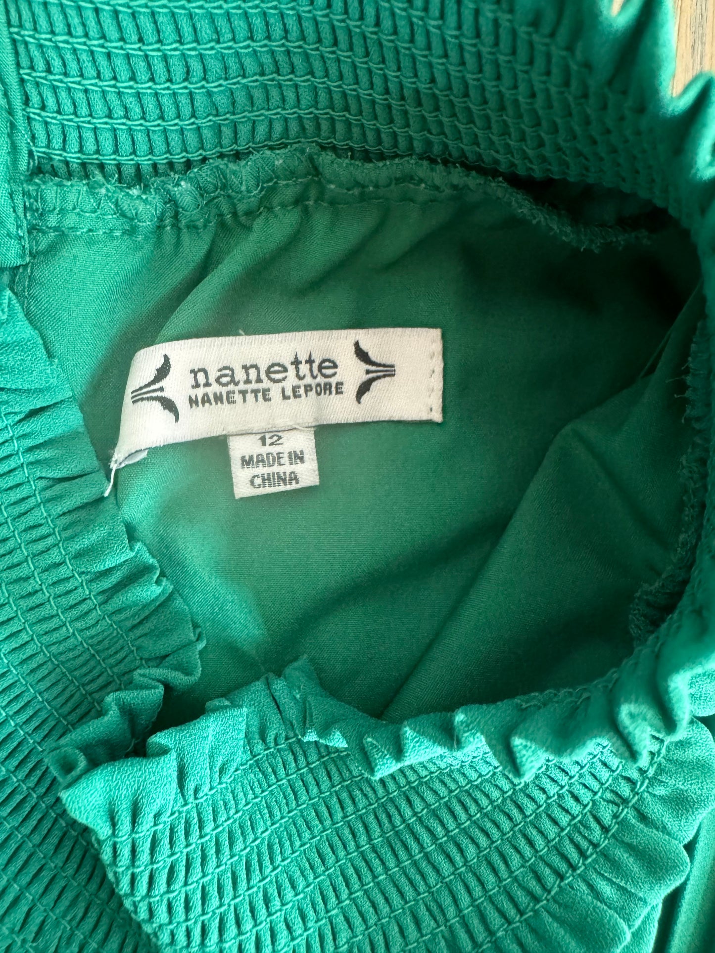 shamrock green pleated dress - size 12