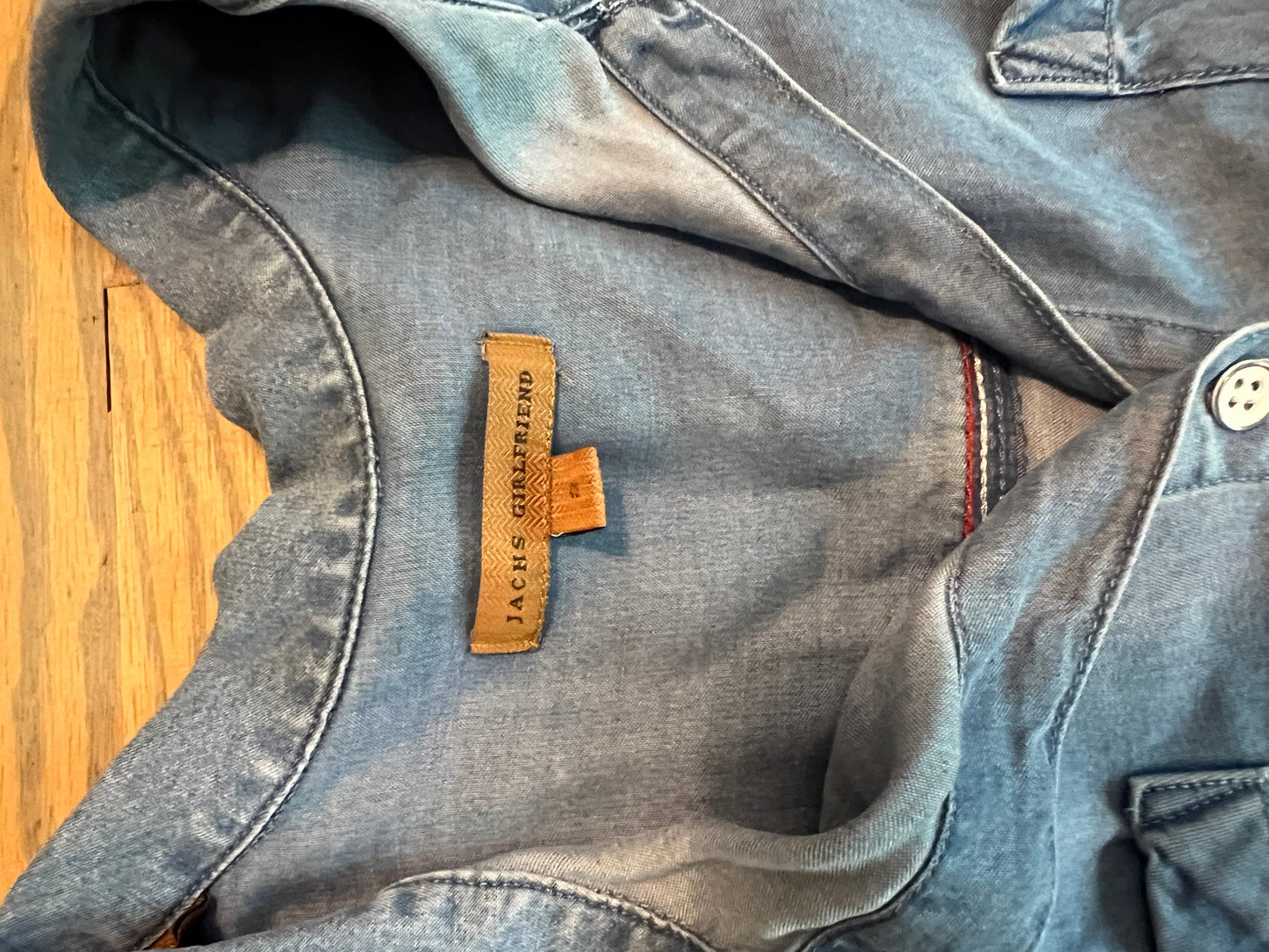 cap sleeve denim shirt - size 2