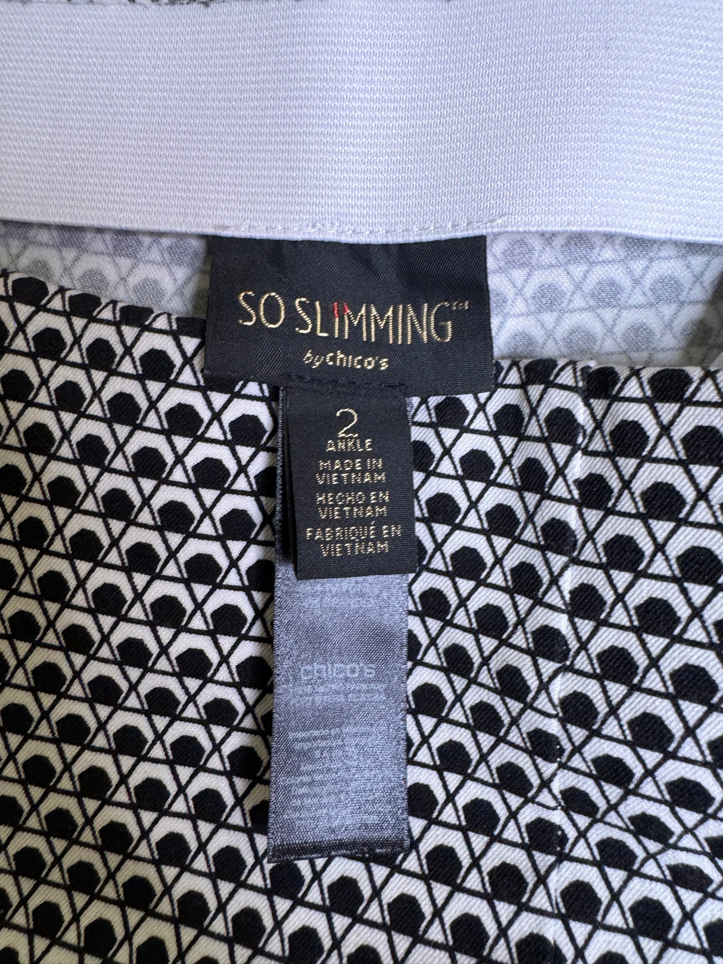 geometric ankle pant - size large