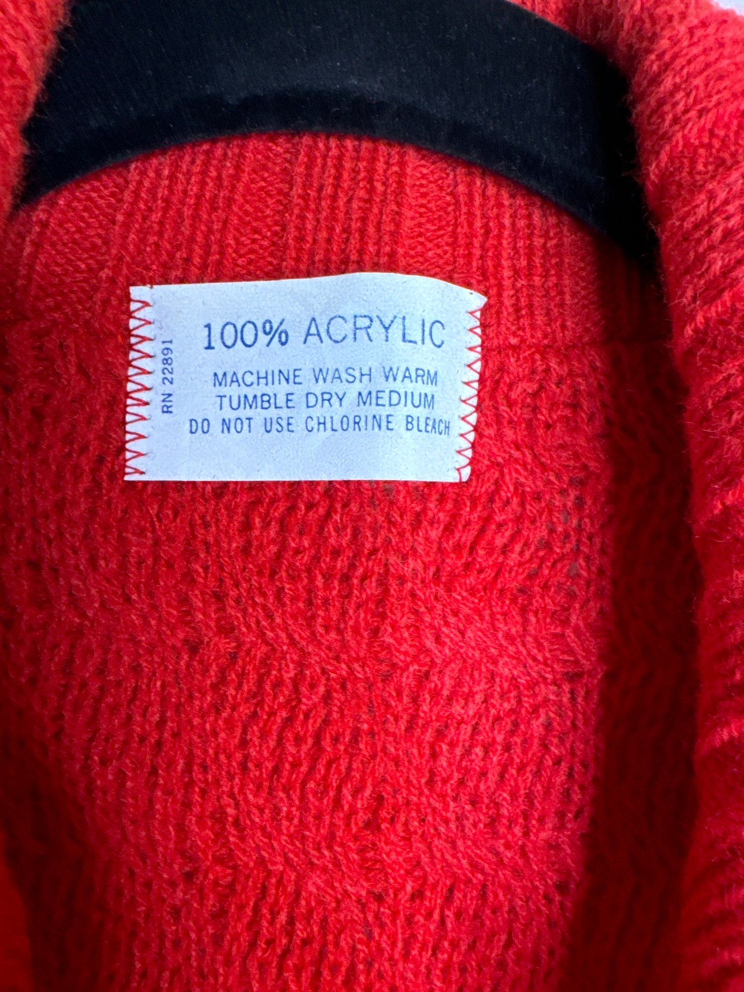 vintage red cardigan