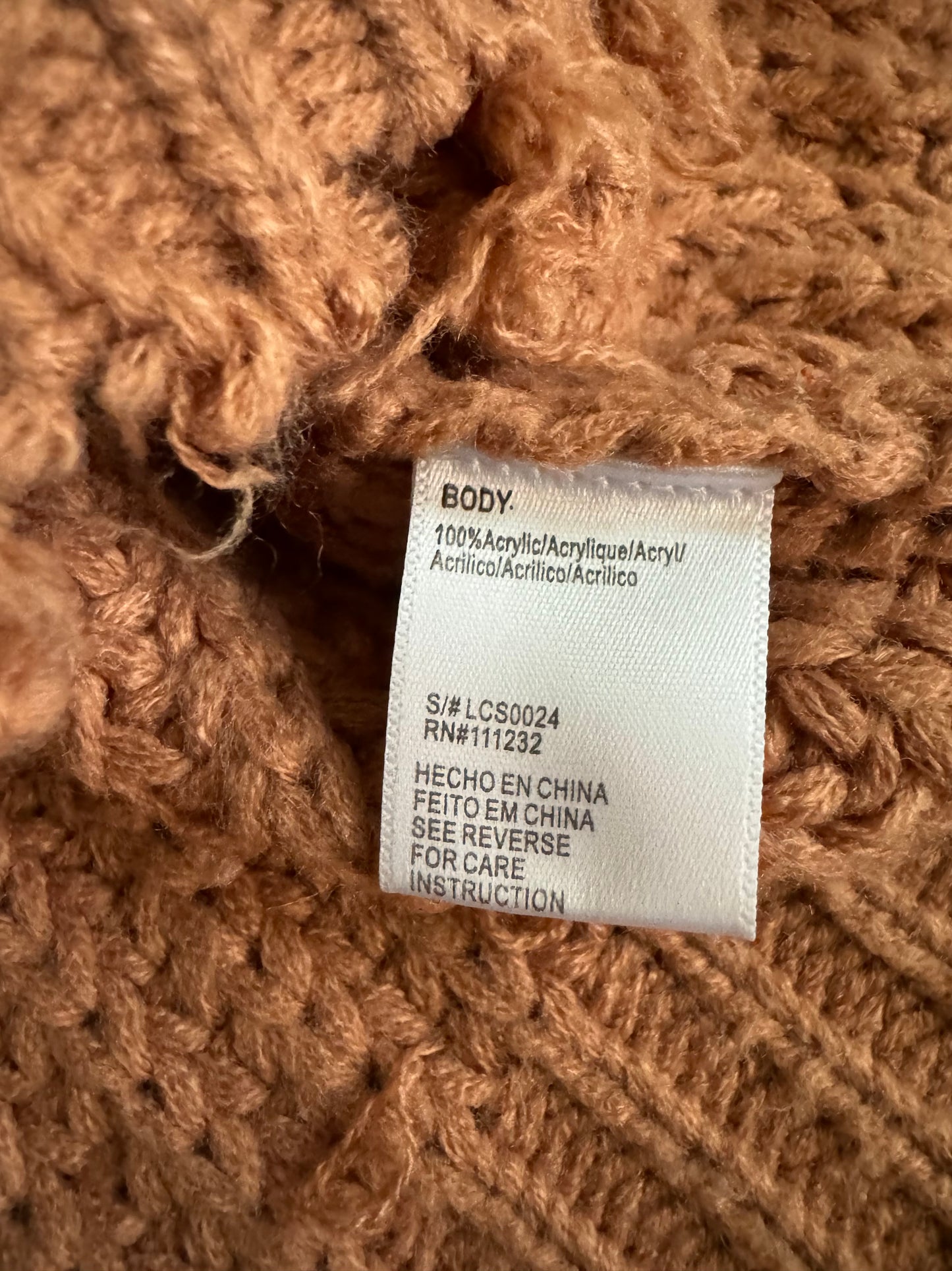 chunky mauve cropped sweater - medium