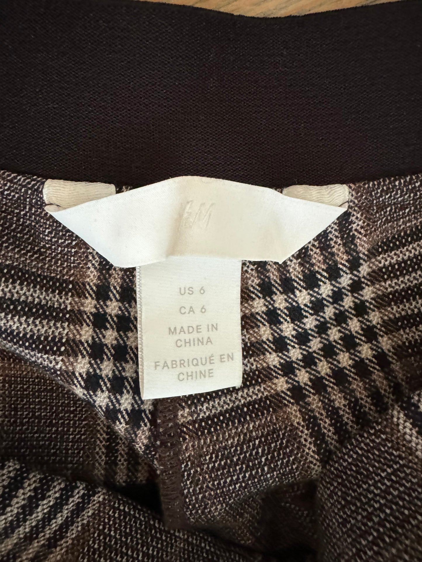 plaid ankle pant - size 6