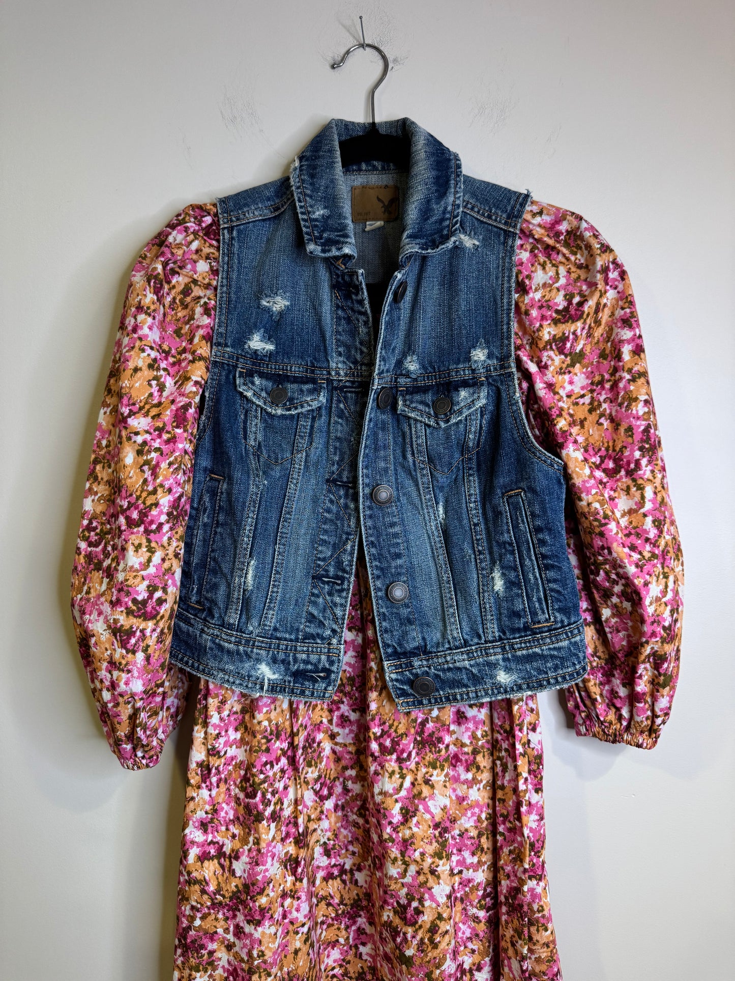 denim vest - xs