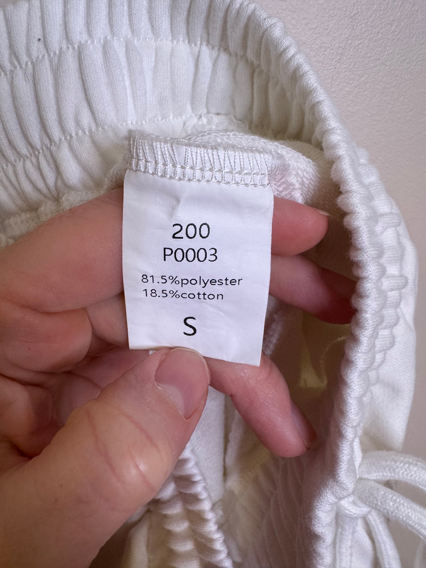 white sweatpants - small