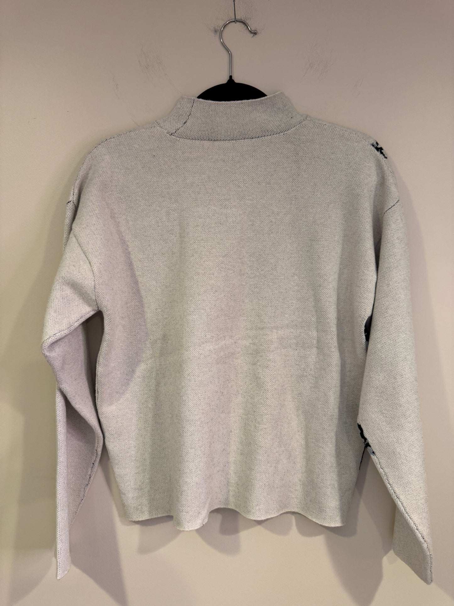 grey sweater with flowers - small