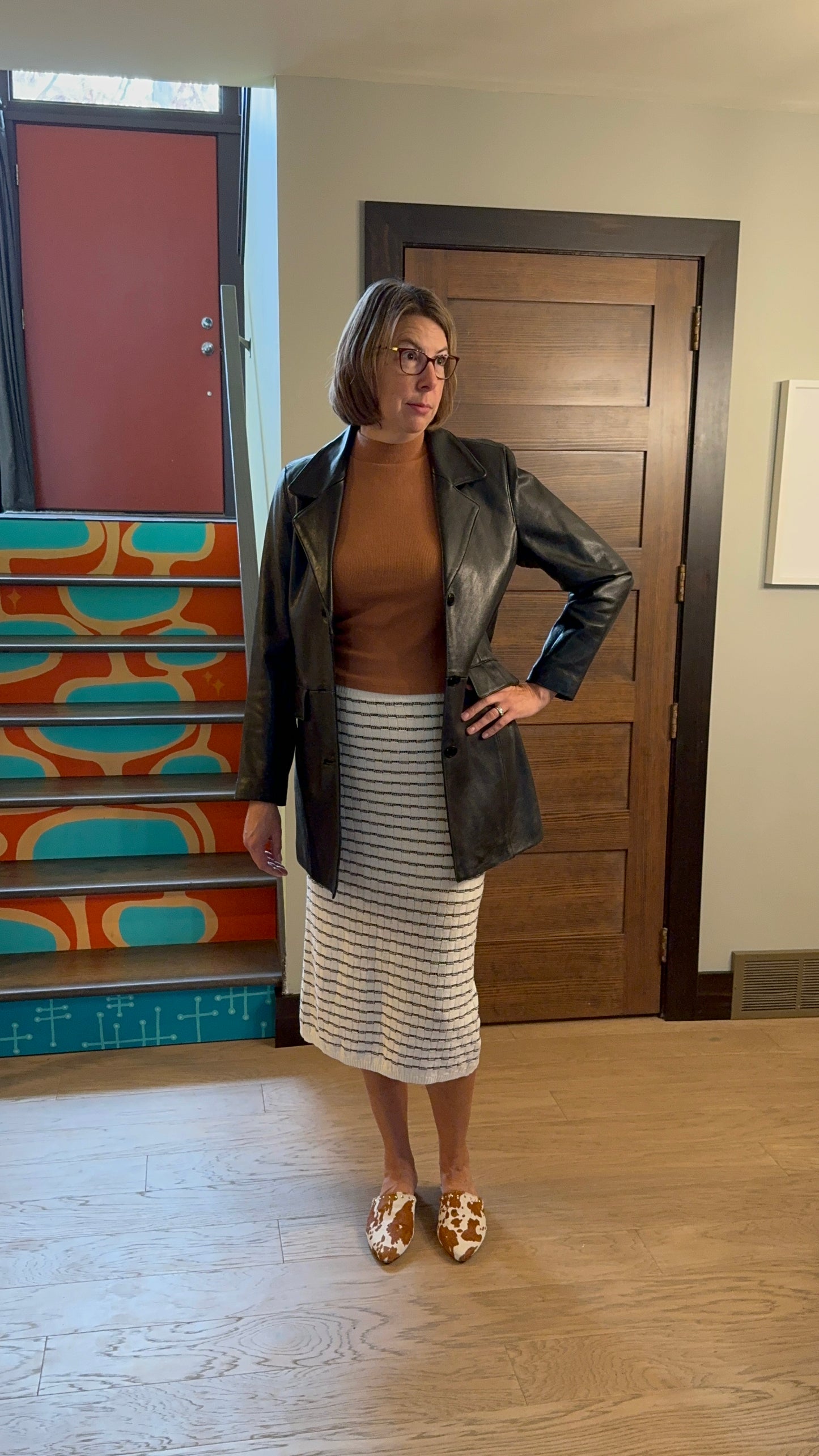 black/white sweater skirt pencil - medium