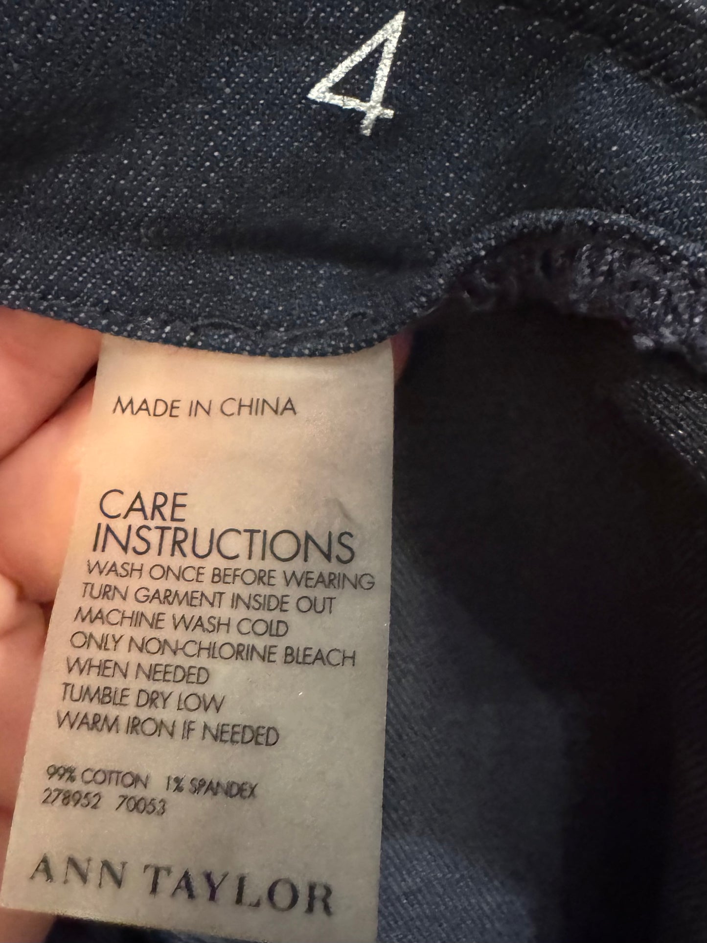 dark denim mini - size 4
