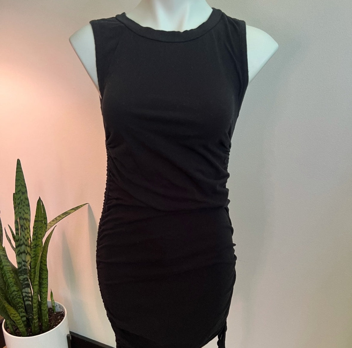savvi black tie dress - small