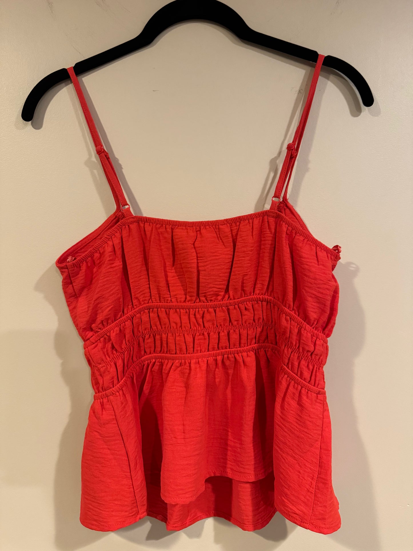coral peplum top - small