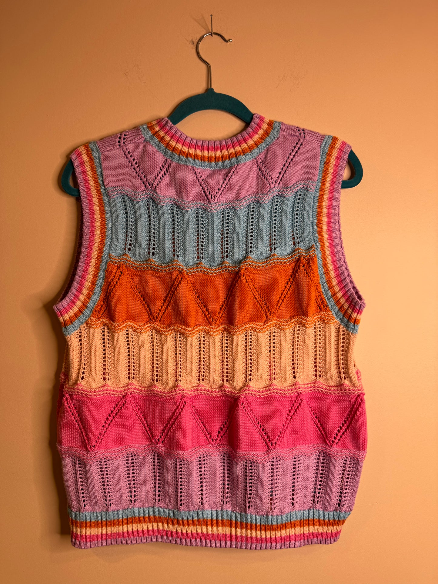 textured sweater vest - 1X