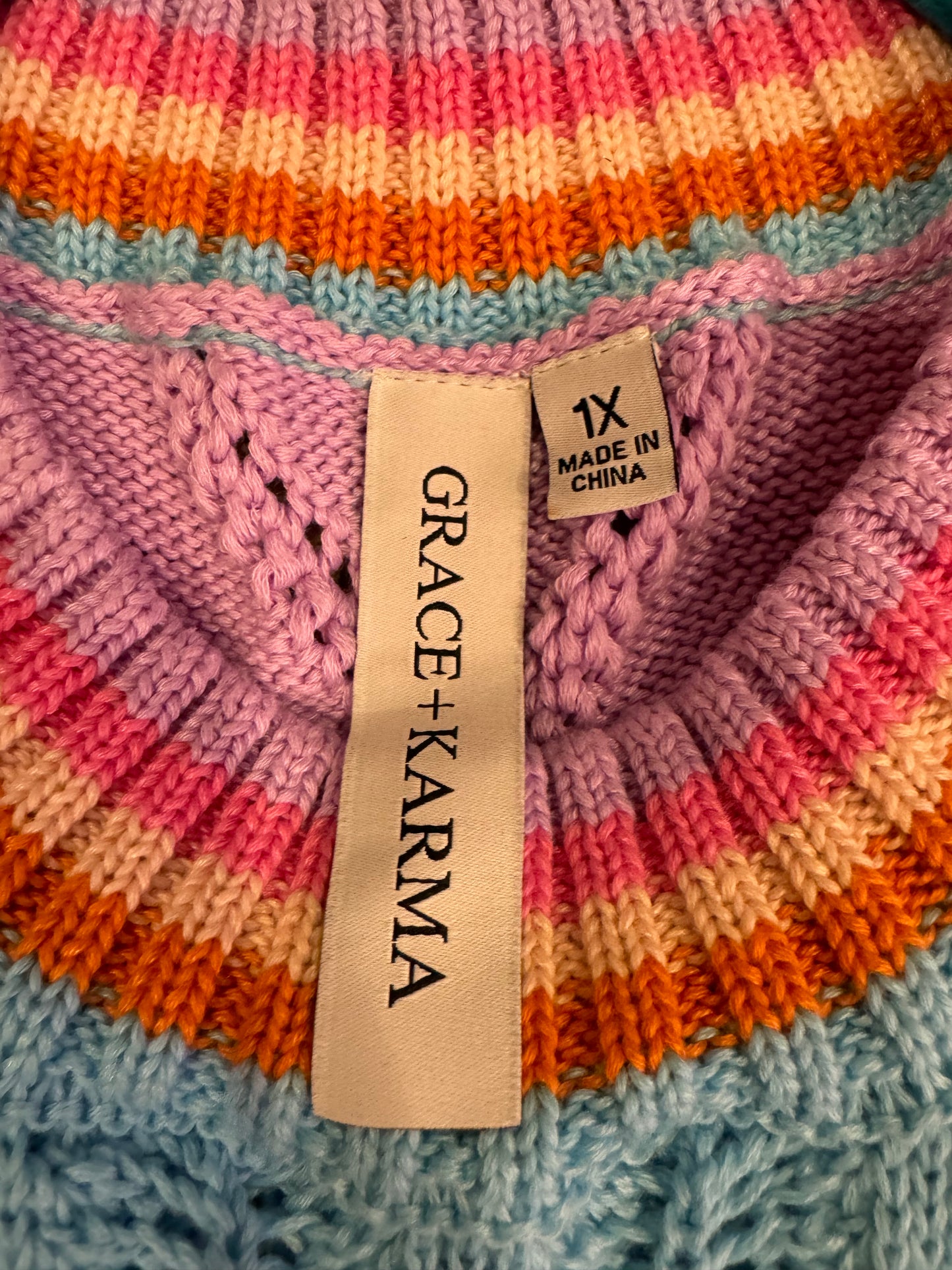 textured sweater vest - 1X