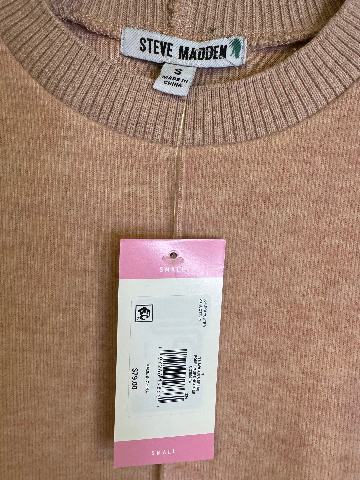pink sweater mini dress - small