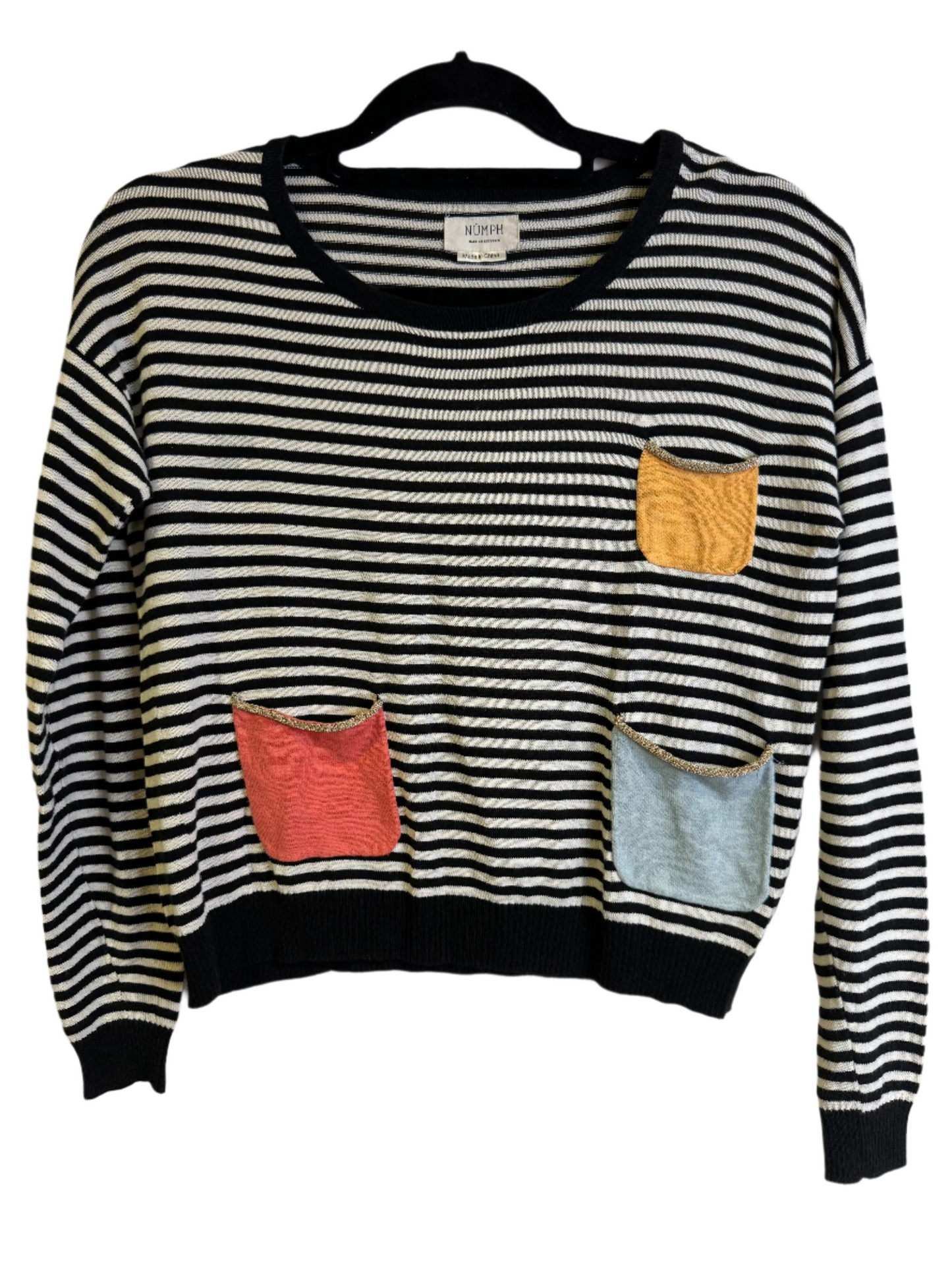 Anthropologie striped pocket crewneck - XS